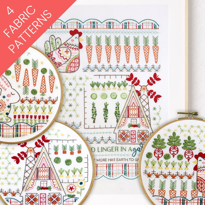 Country Garden Collection Bundle of 4 Embroidery Patterns - Stitched Stories