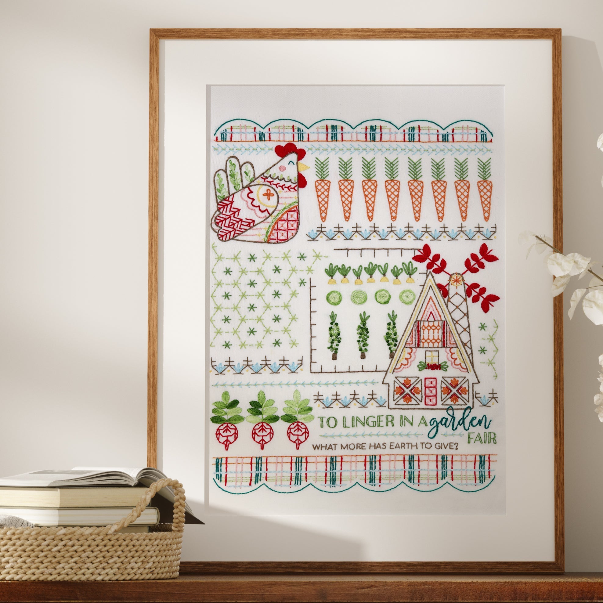Country Garden Sampler Embroidery Kit - Stitched Stories