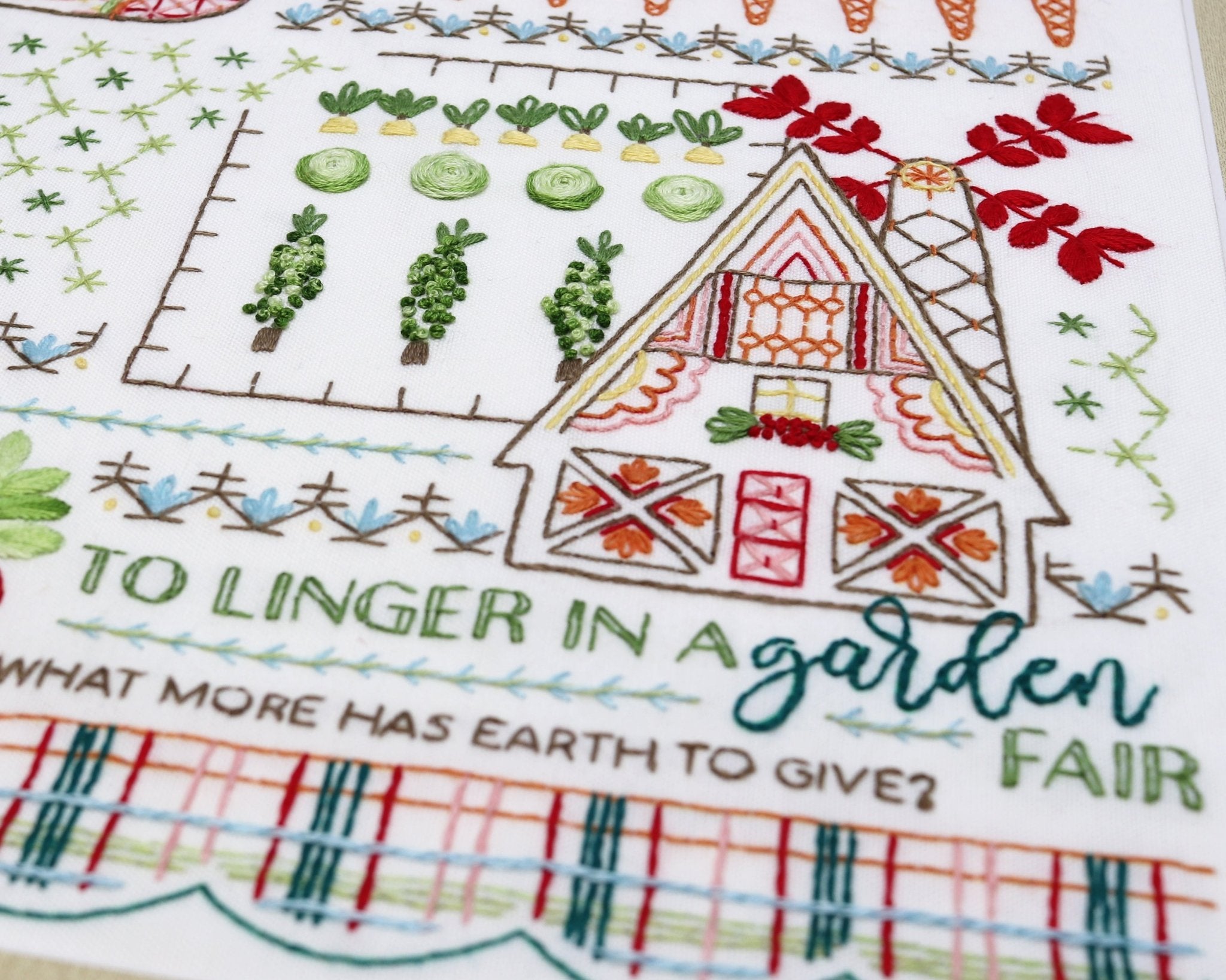 Folk Art Kitchen Garden Traditional Sampler Embroidery Kit