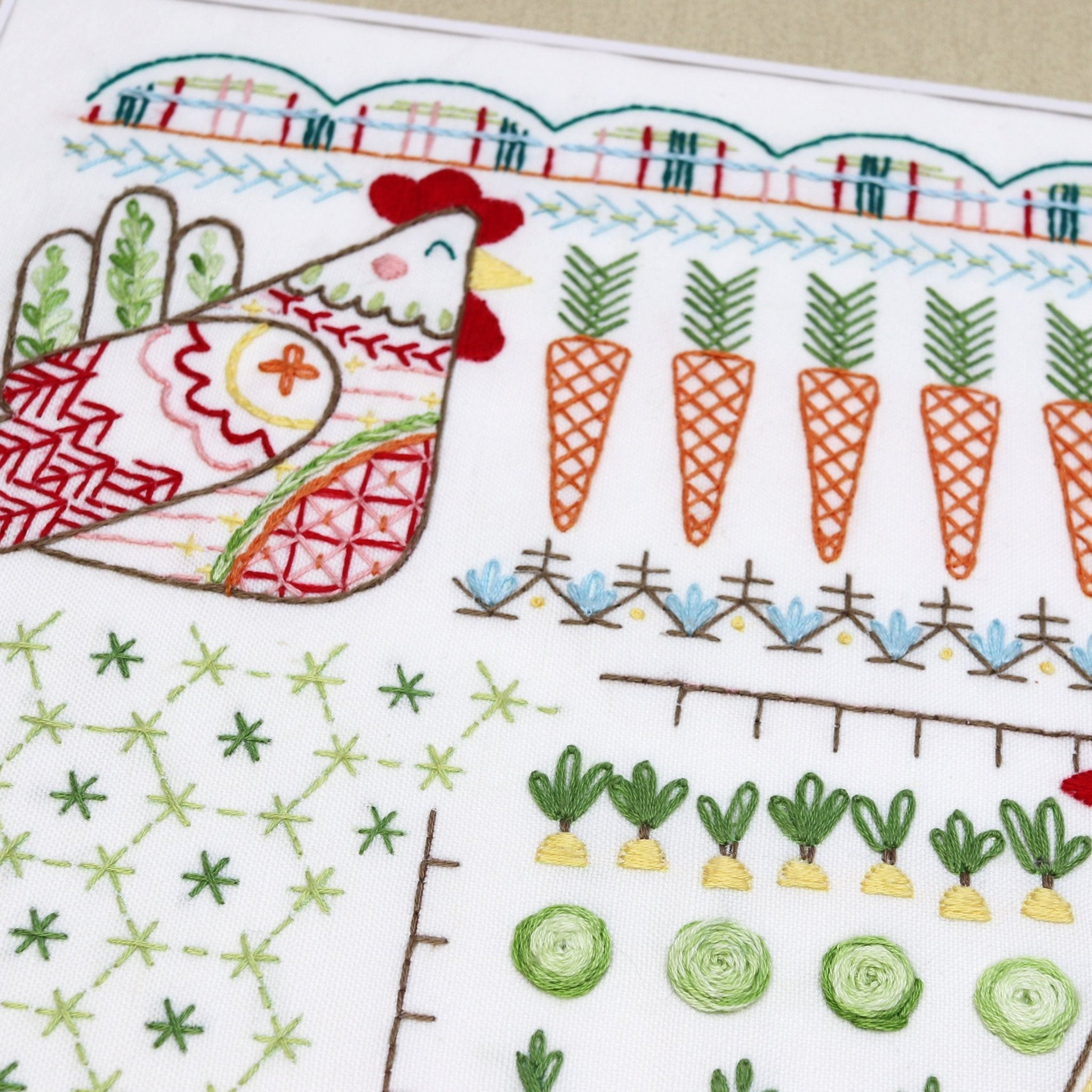 Country Garden Sampler Printed Fabric Pattern - Stitched Stories