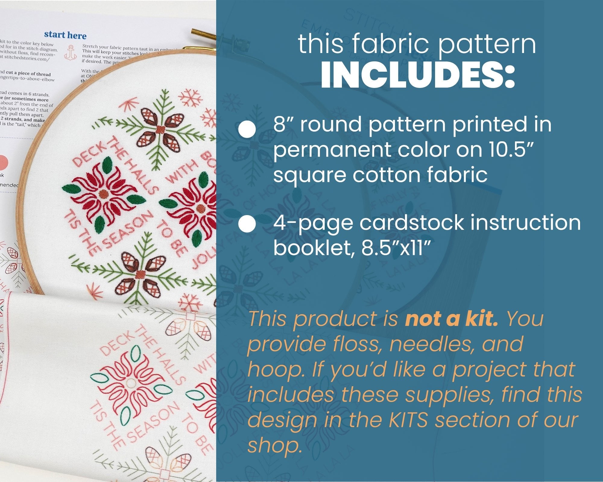 Deck the Halls Printed Fabric Pattern - Stitched Stories