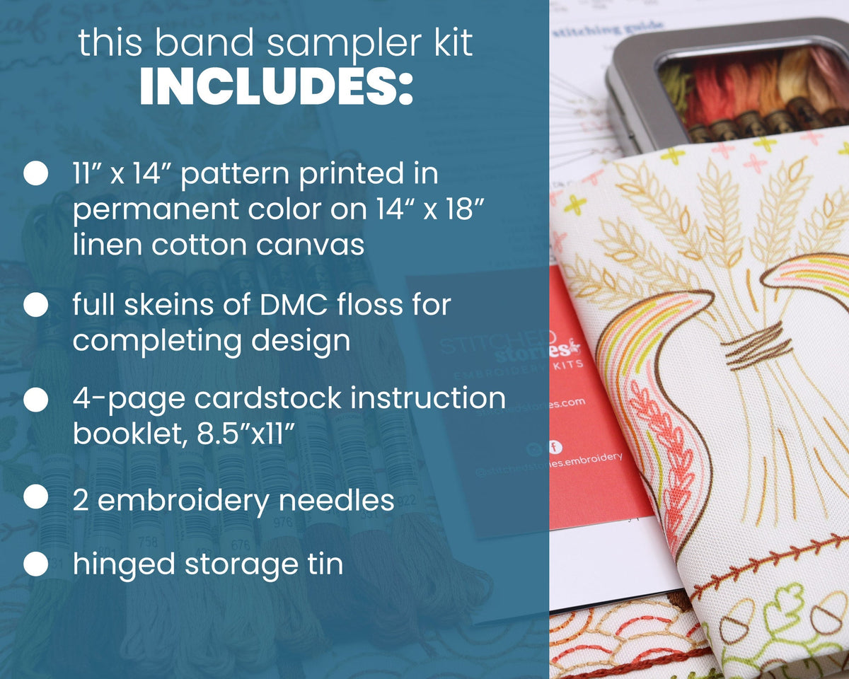 Ranger Fall Sampler Fall Squirrel Traditional Sampler Embroidery Kit by Stitched Stories ...