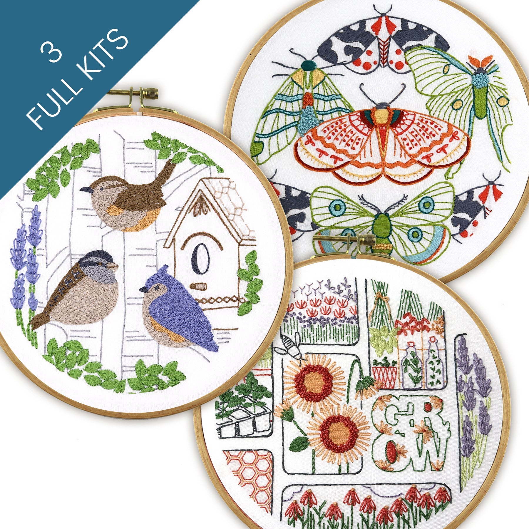 Field Journal Embroidery Kit Bundle of 3 - Stitched Stories