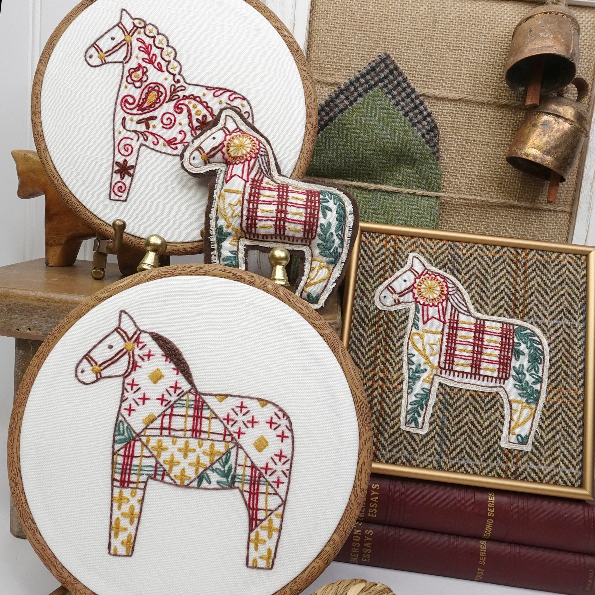 Folk Equestrian Printed Fabric Embroidery Pattern - Stitched Stories