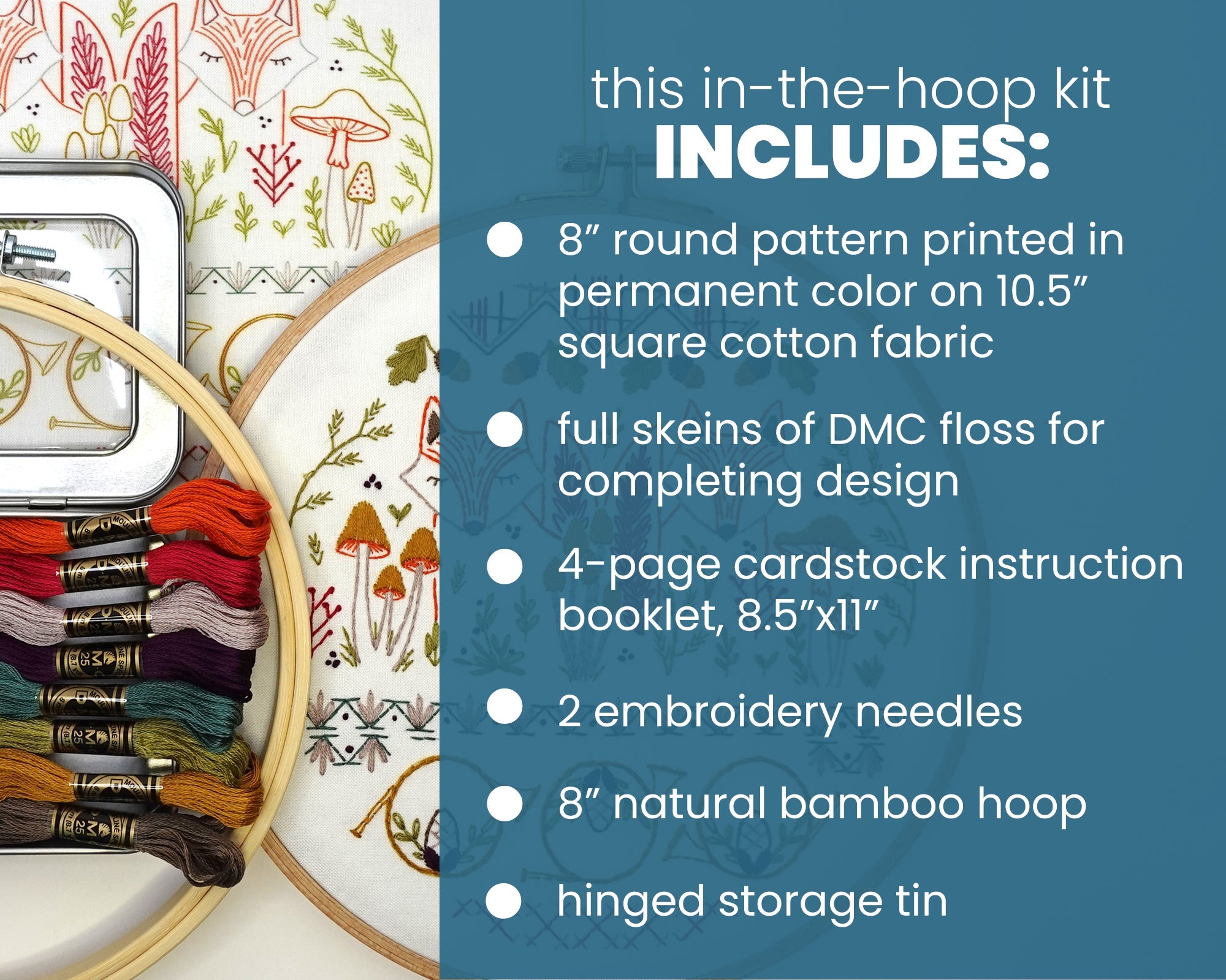 Forest Fox Embroidery Kit - Stitched Stories