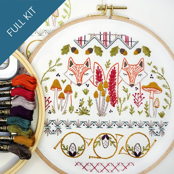 Forest Fox Embroidery Kit - Stitched Stories