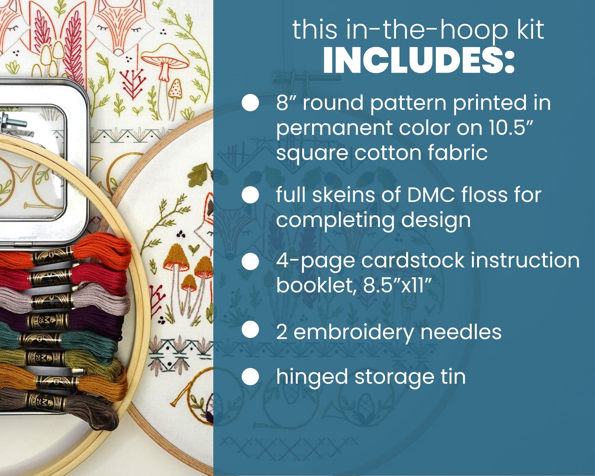 Forest Fox Embroidery Kit - Stitched Stories