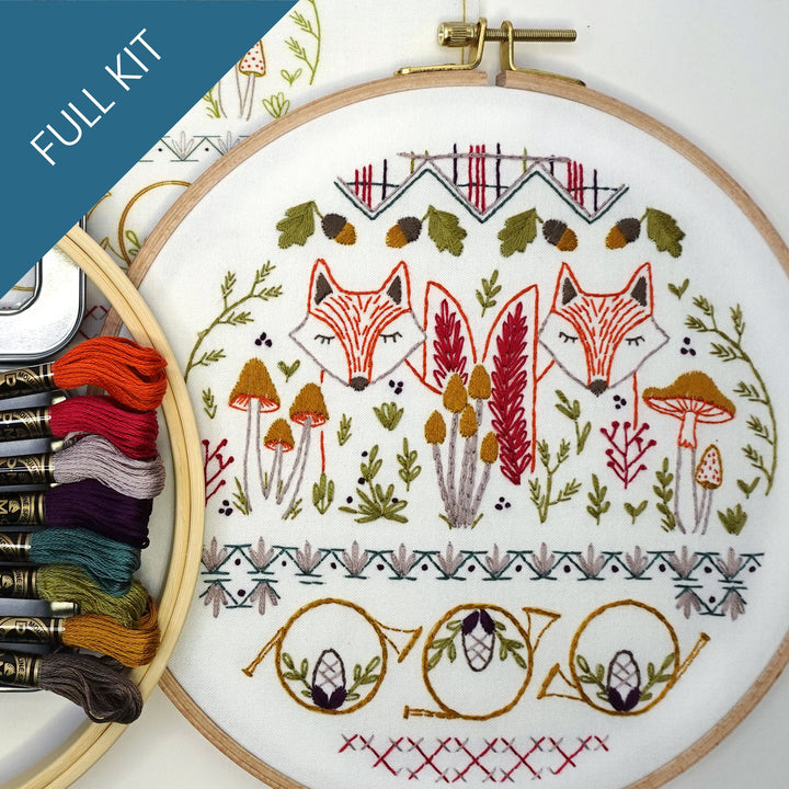 Forest Fox Embroidery Kit - Stitched Stories