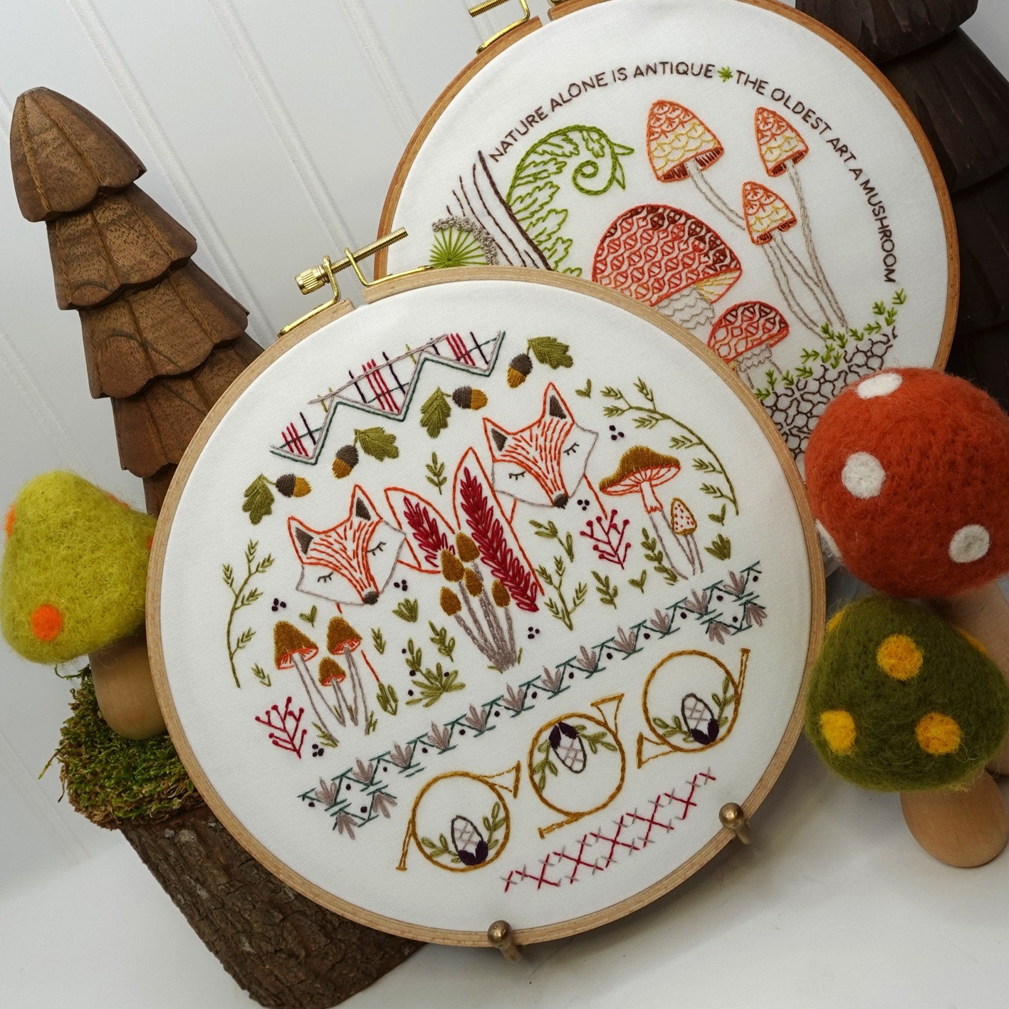 Forest Fox Printed Fabric Embroidery Pattern - Stitched Stories