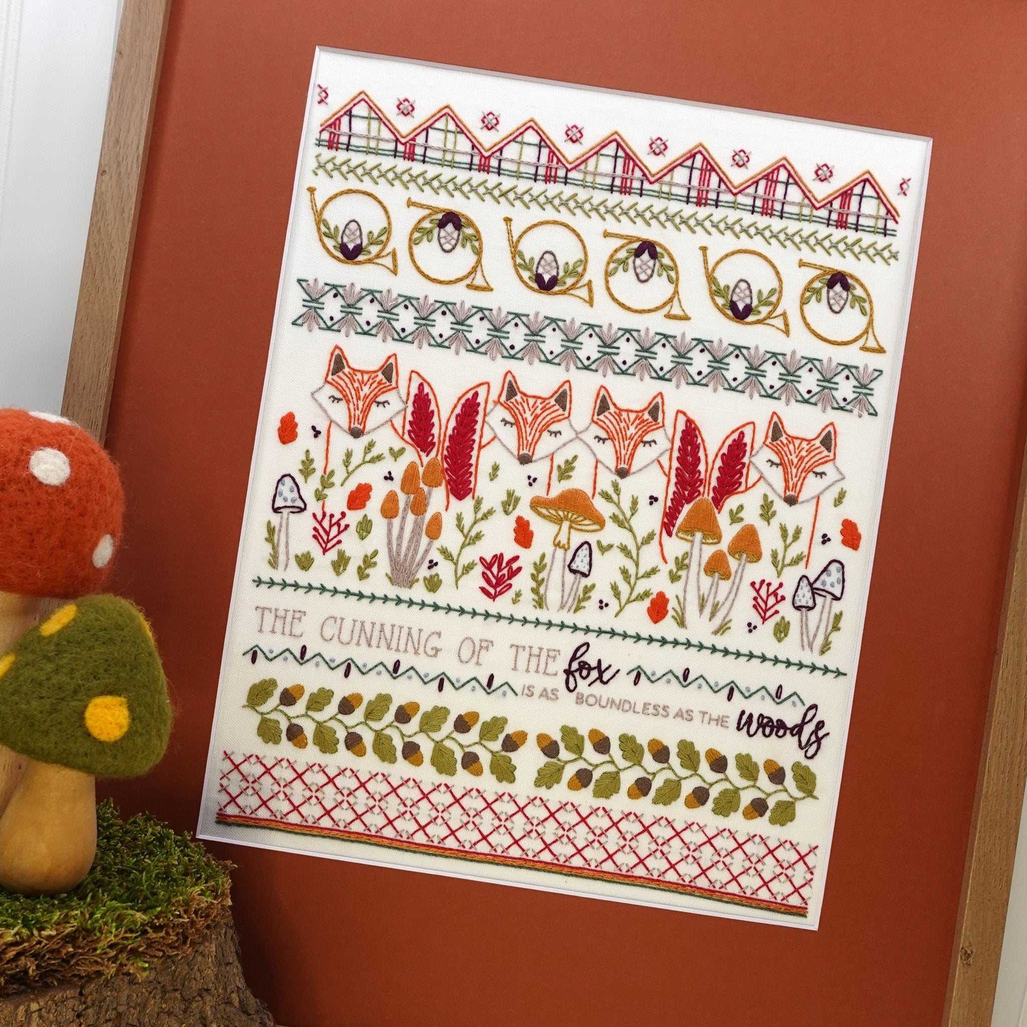 Fox & Horn Sampler Embroidery Kit - Stitched Stories