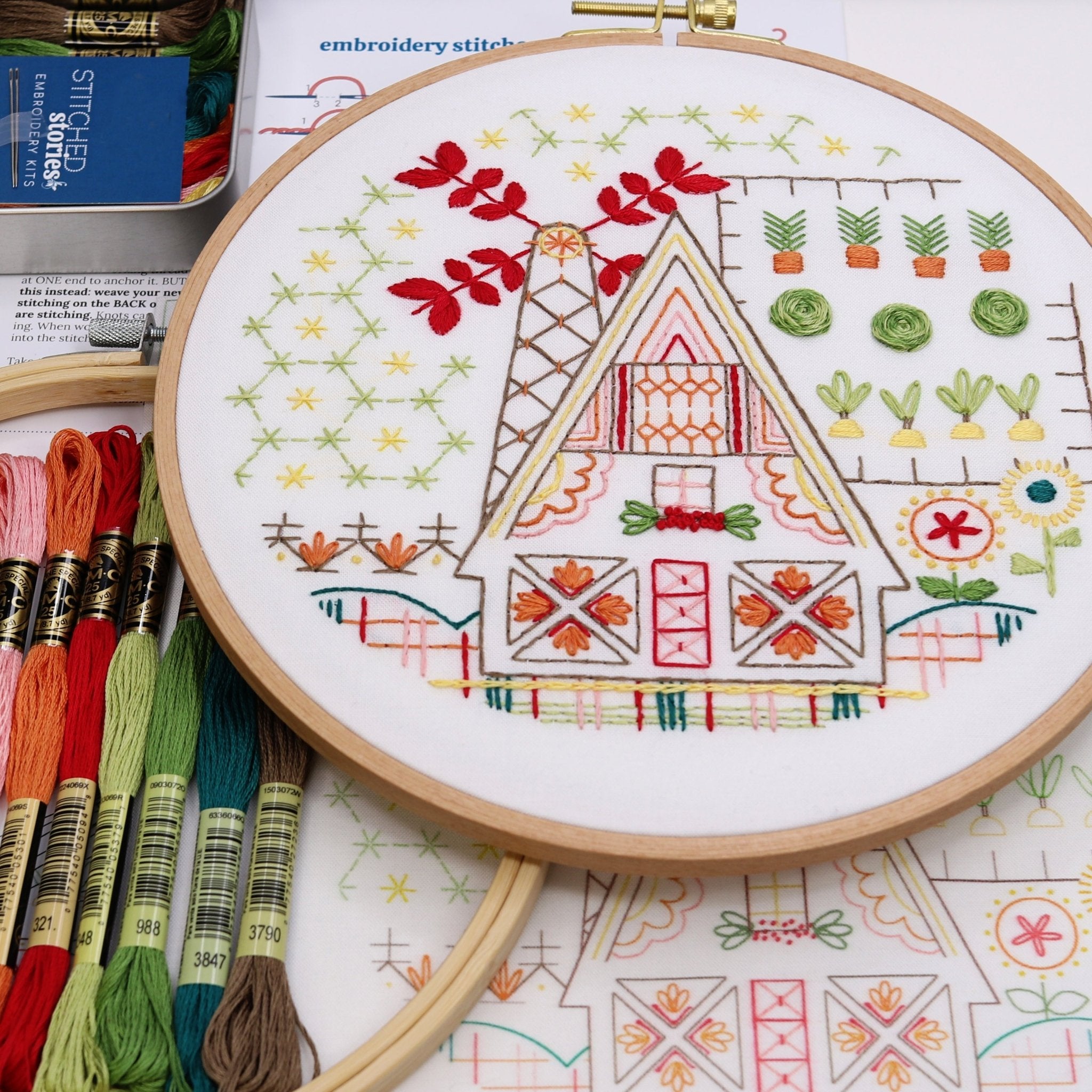 Garden Cottage Embroidery Kit - Stitched Stories