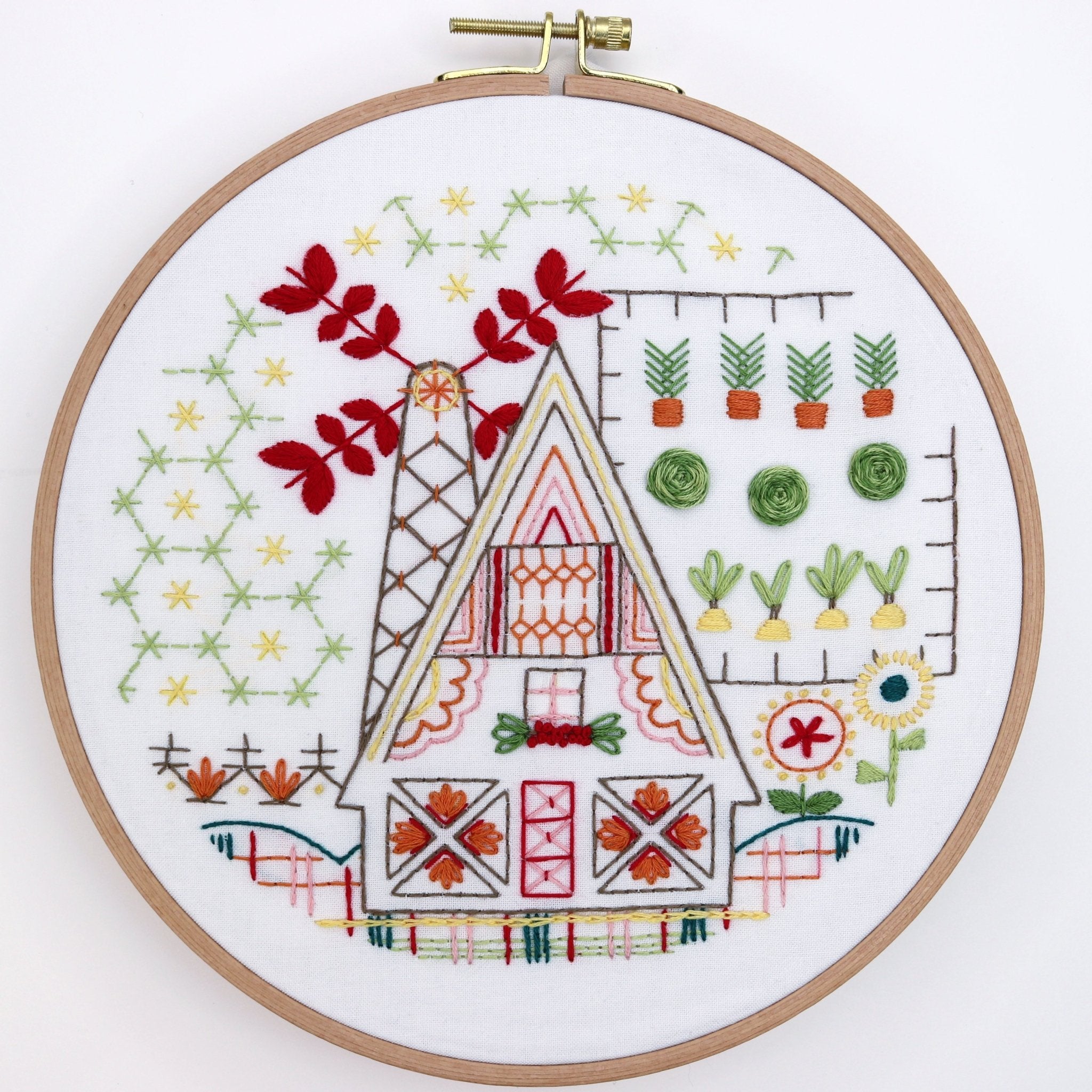 Garden Cottage Printed Fabric Pattern - Stitched Stories