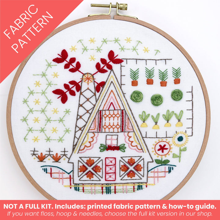 Garden Cottage Printed Fabric Pattern - Stitched Stories