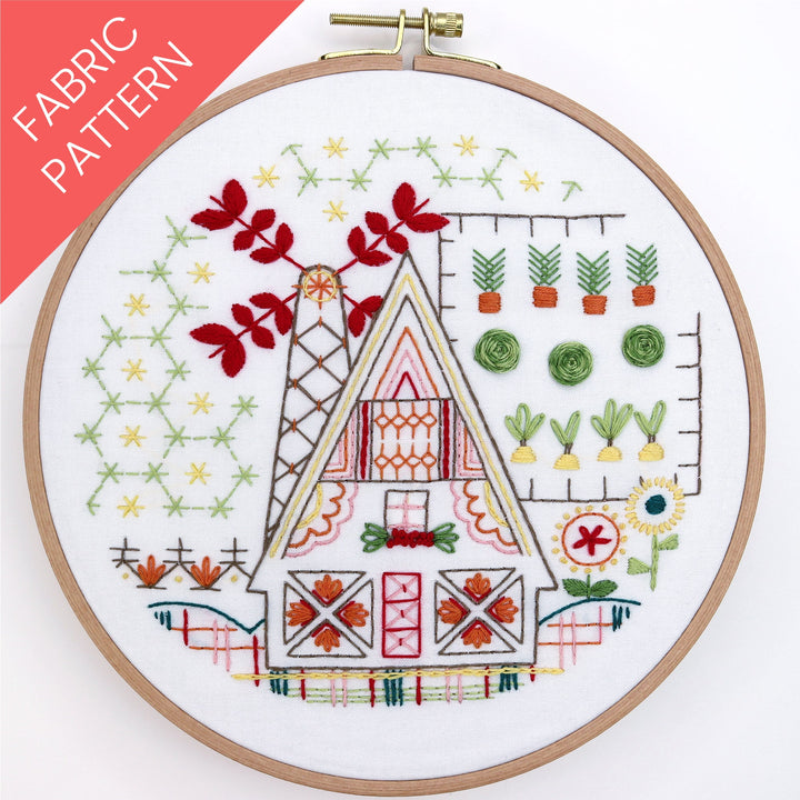 Garden Cottage Printed Fabric Pattern - Stitched Stories