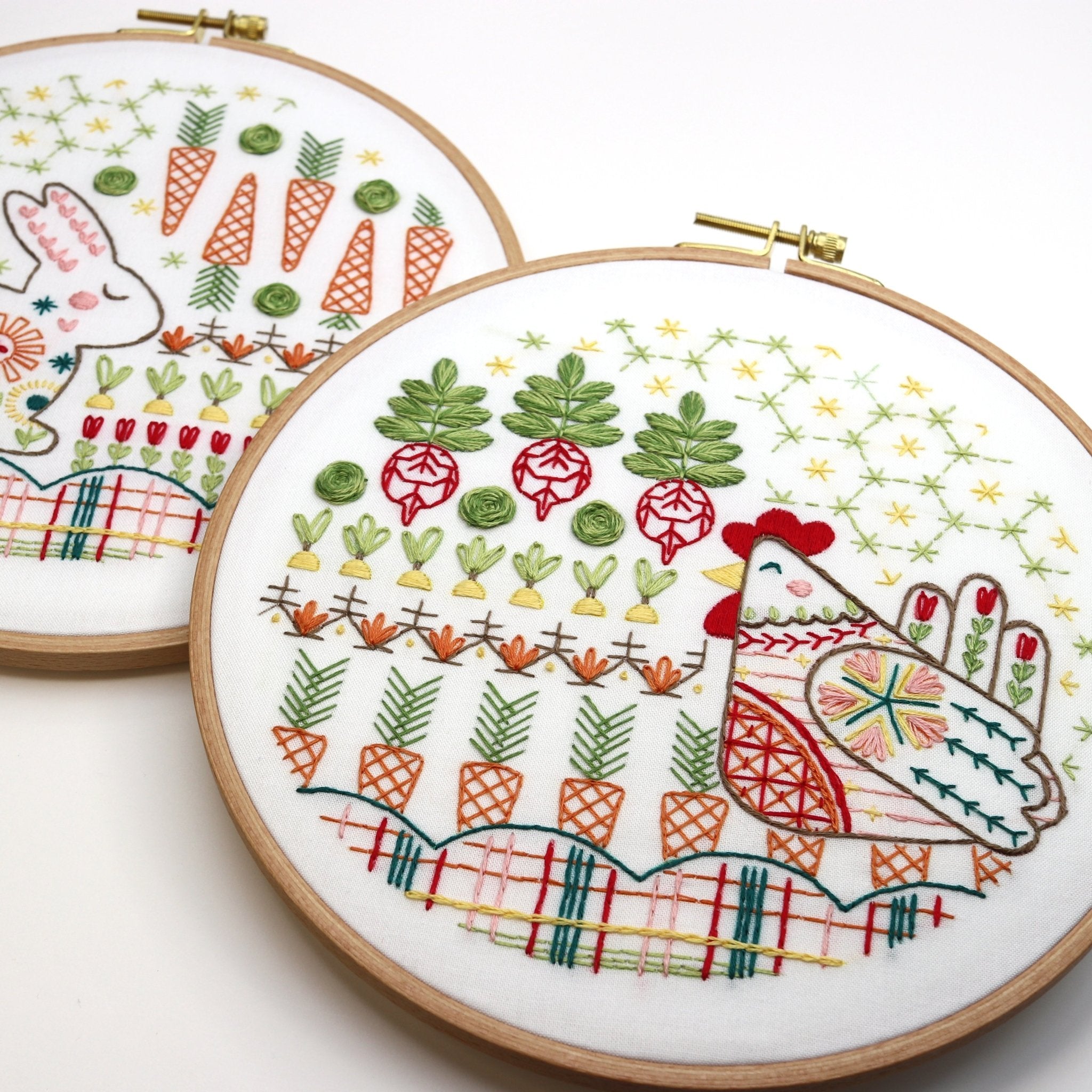 Garden Hen Printed Fabric Pattern - Stitched Stories