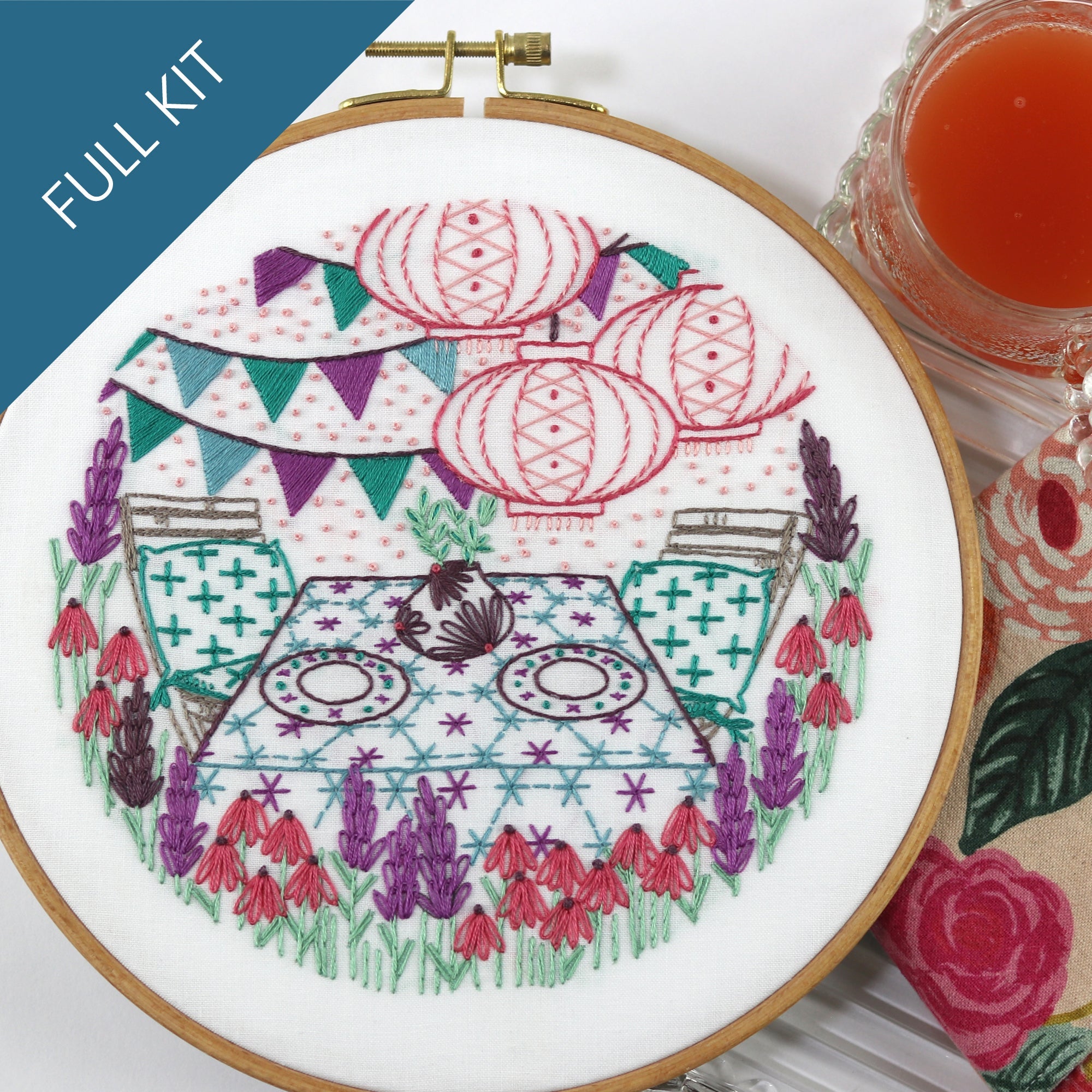 Garden Party Embroidery Kit - Stitched Stories
