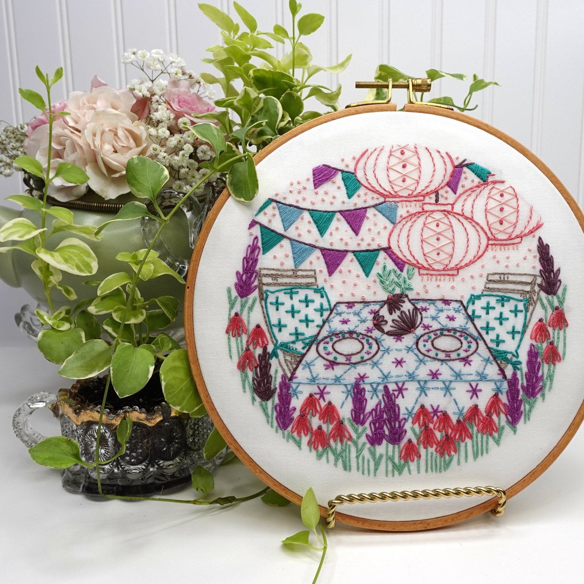 Garden Party Embroidery Kit - Stitched Stories