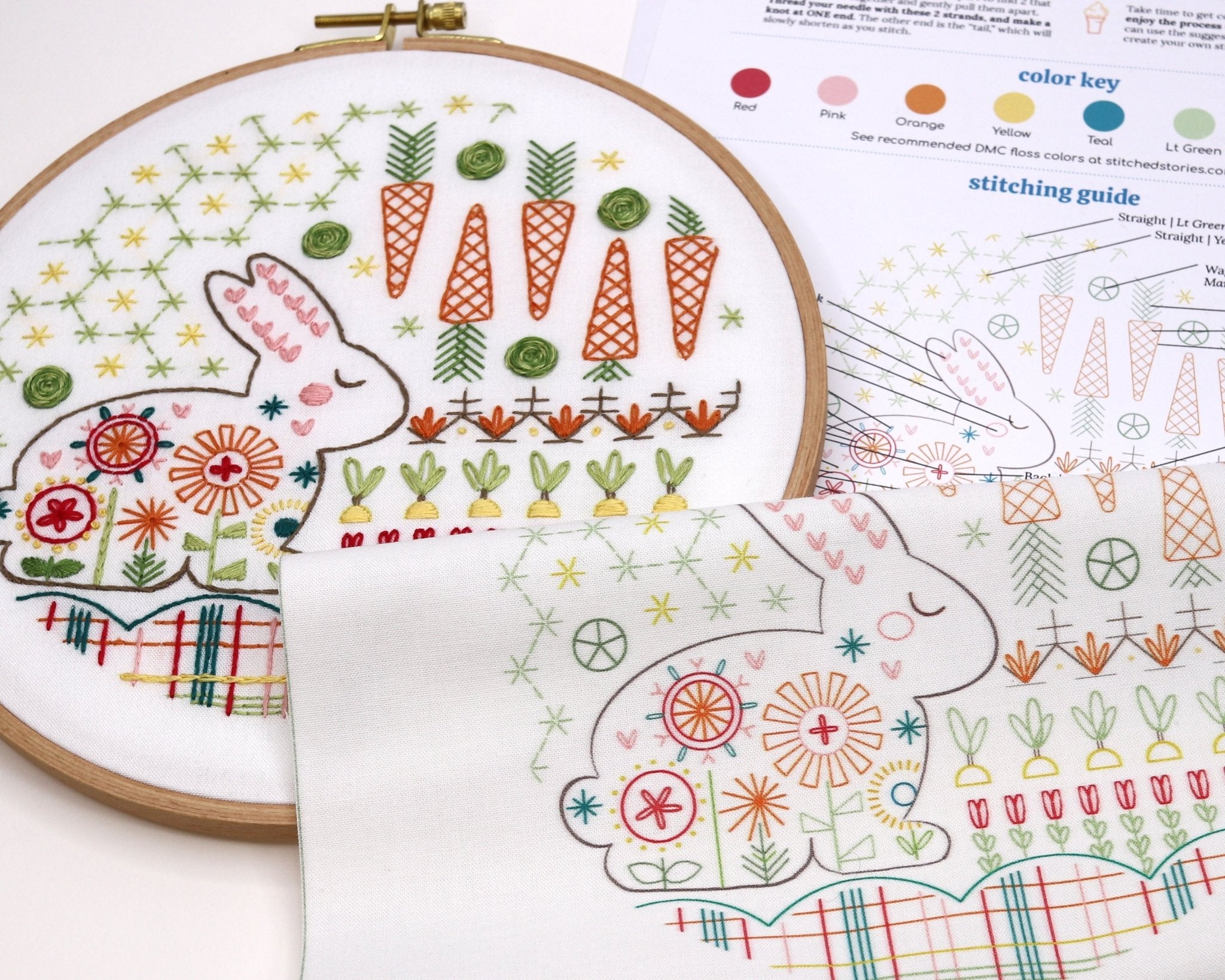 Embroidery Patterns - Pre Printed Fabric, Cotton, Stitched