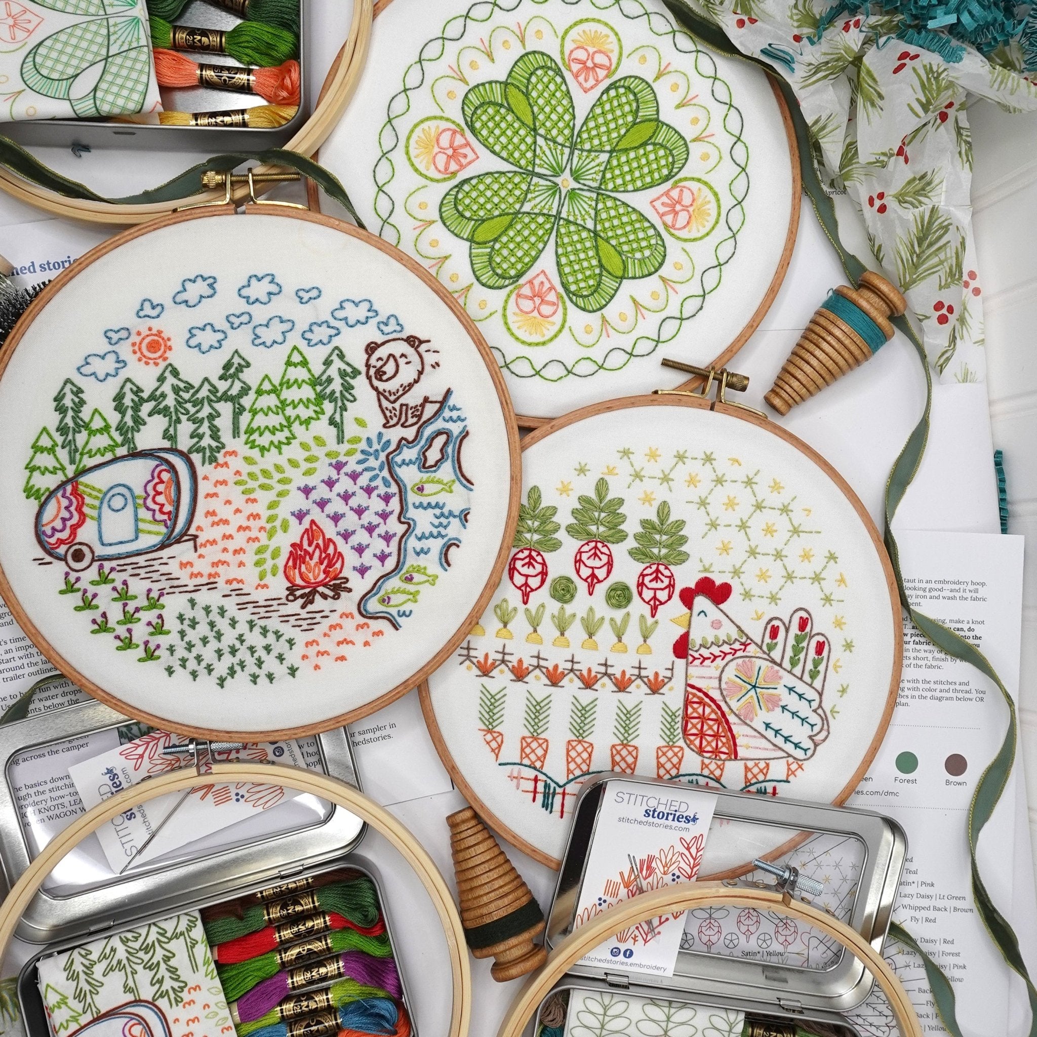 Good Life Embroidery Kit Bundle of 3 - Stitched Stories