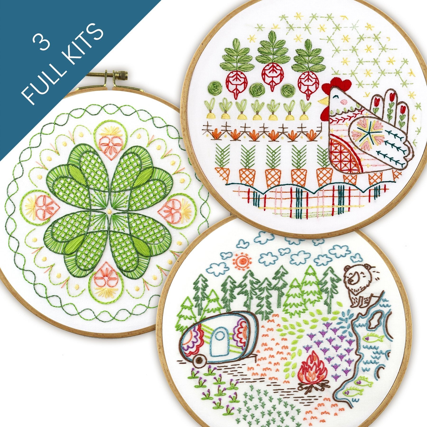 Good Life Embroidery Kit Bundle of 3 - Stitched Stories