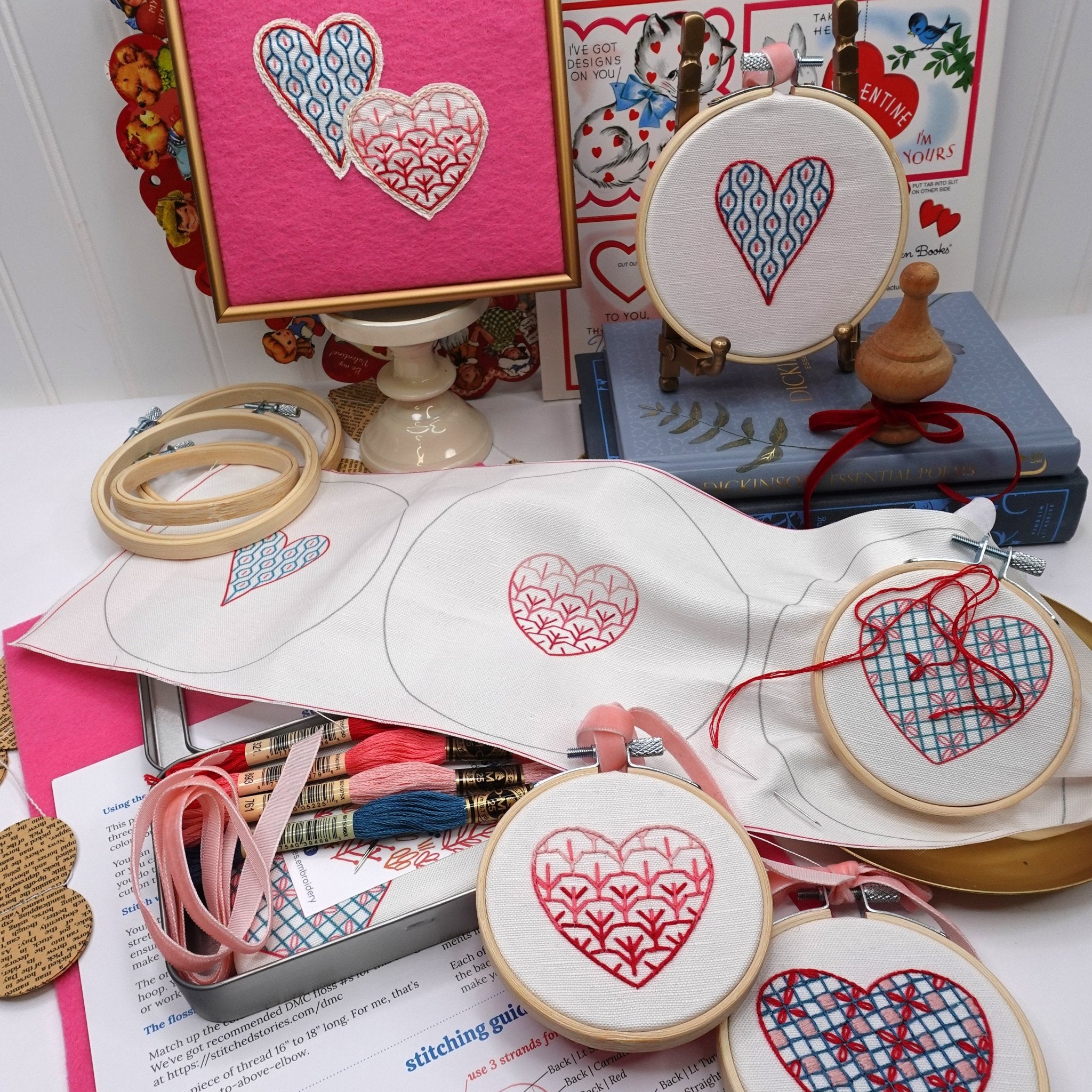 Heart Minis Embroidery Pattern - Stitched Stories