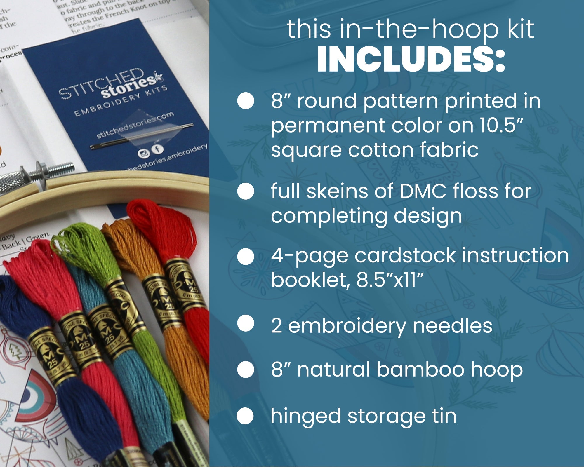 Holiday Folk Christmas Embroidery Kit - Stitched Stories