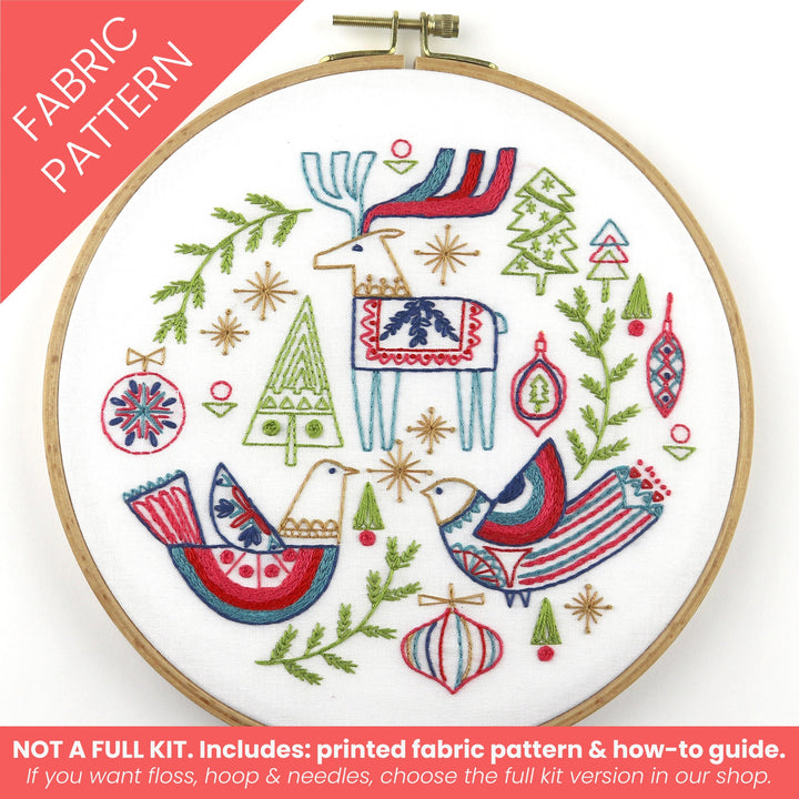 Holiday Folk Printed Fabric Pattern - Stitched Stories