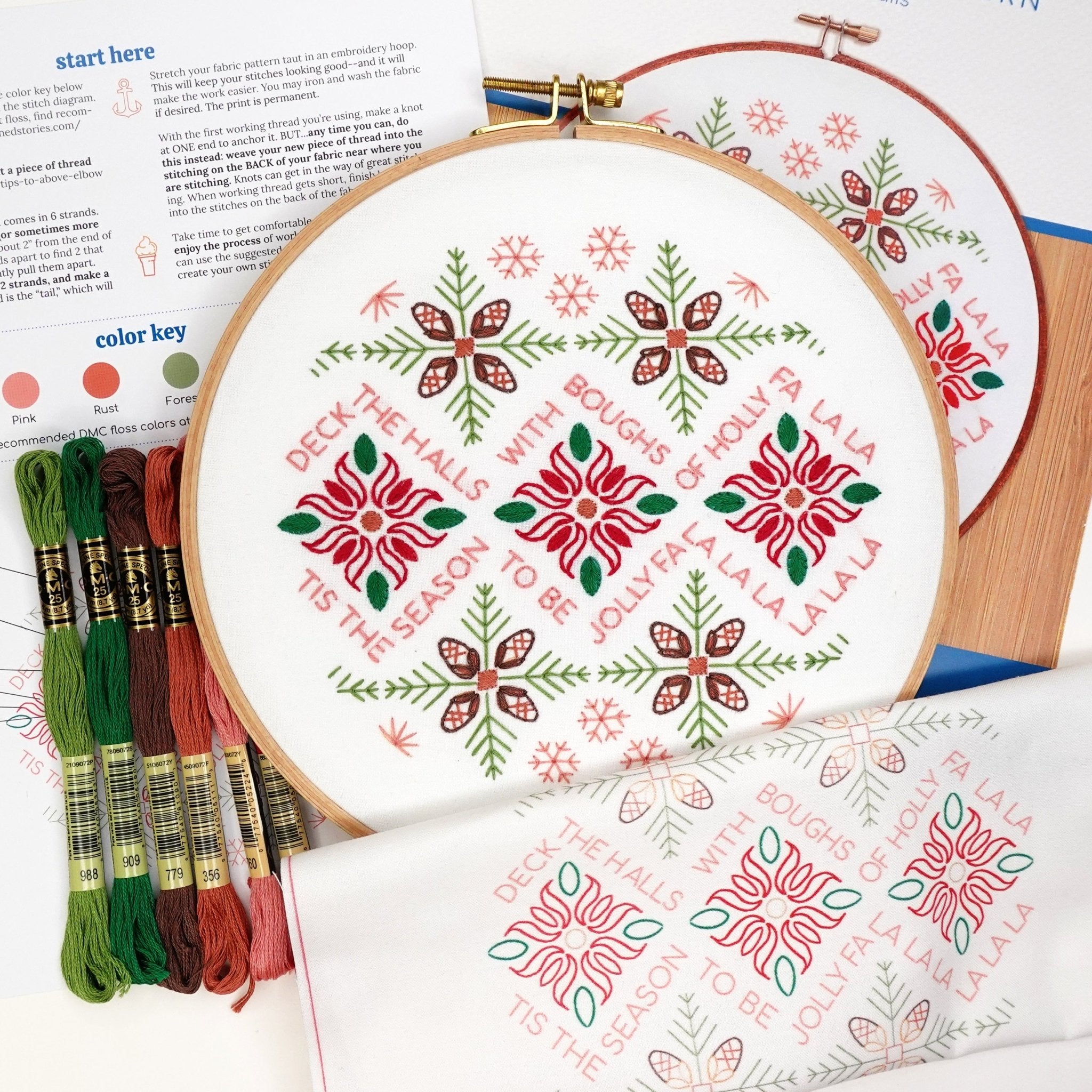 Holiday Pines Bundle of 3 Embroidery Kits - Stitched Stories