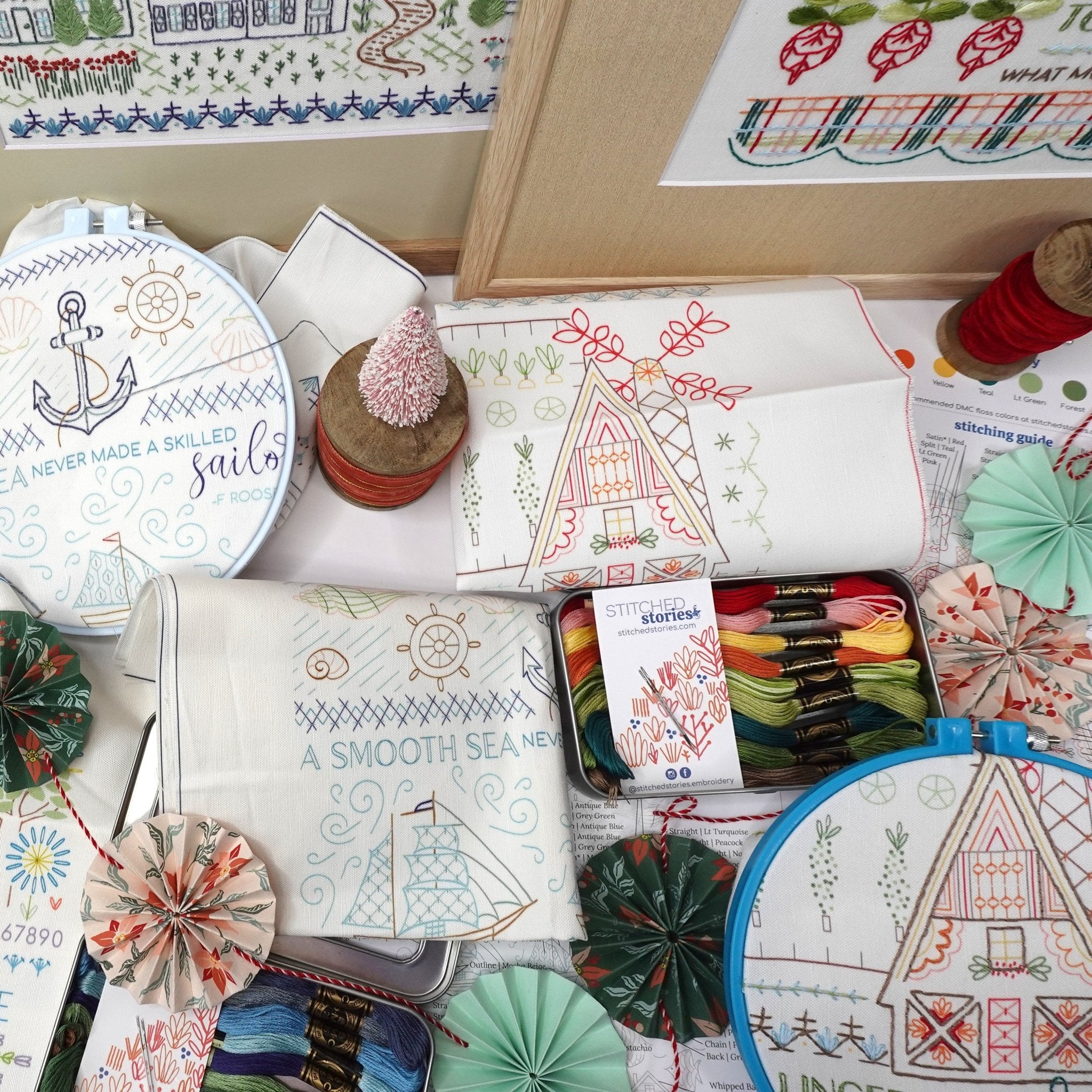 Home to Harbor Sampler Embroidery Kit Bundle of 3 - Stitched Stories