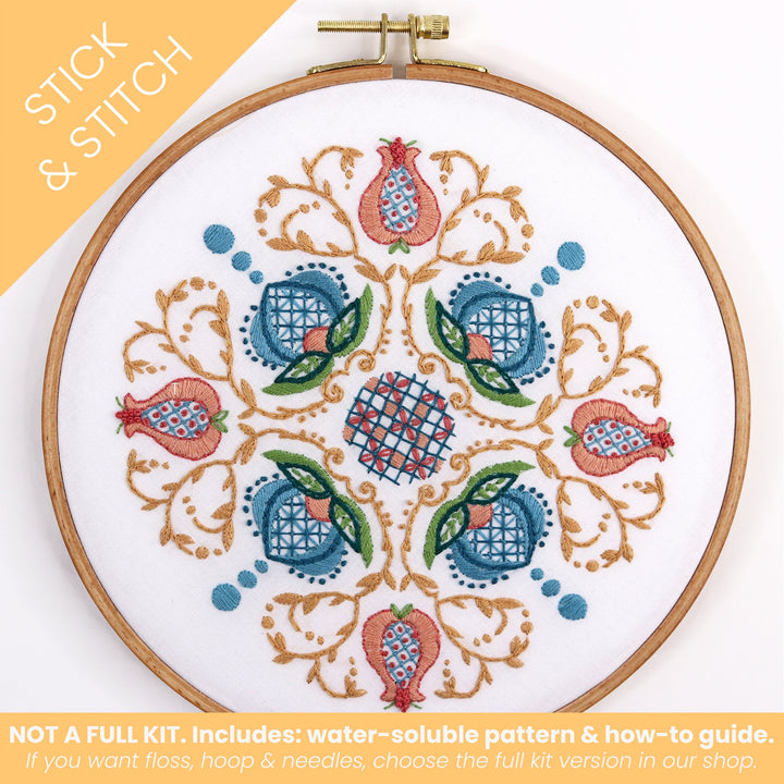 Jacobean Stick & Stitch Water - Soluble Pattern - Stitched Stories