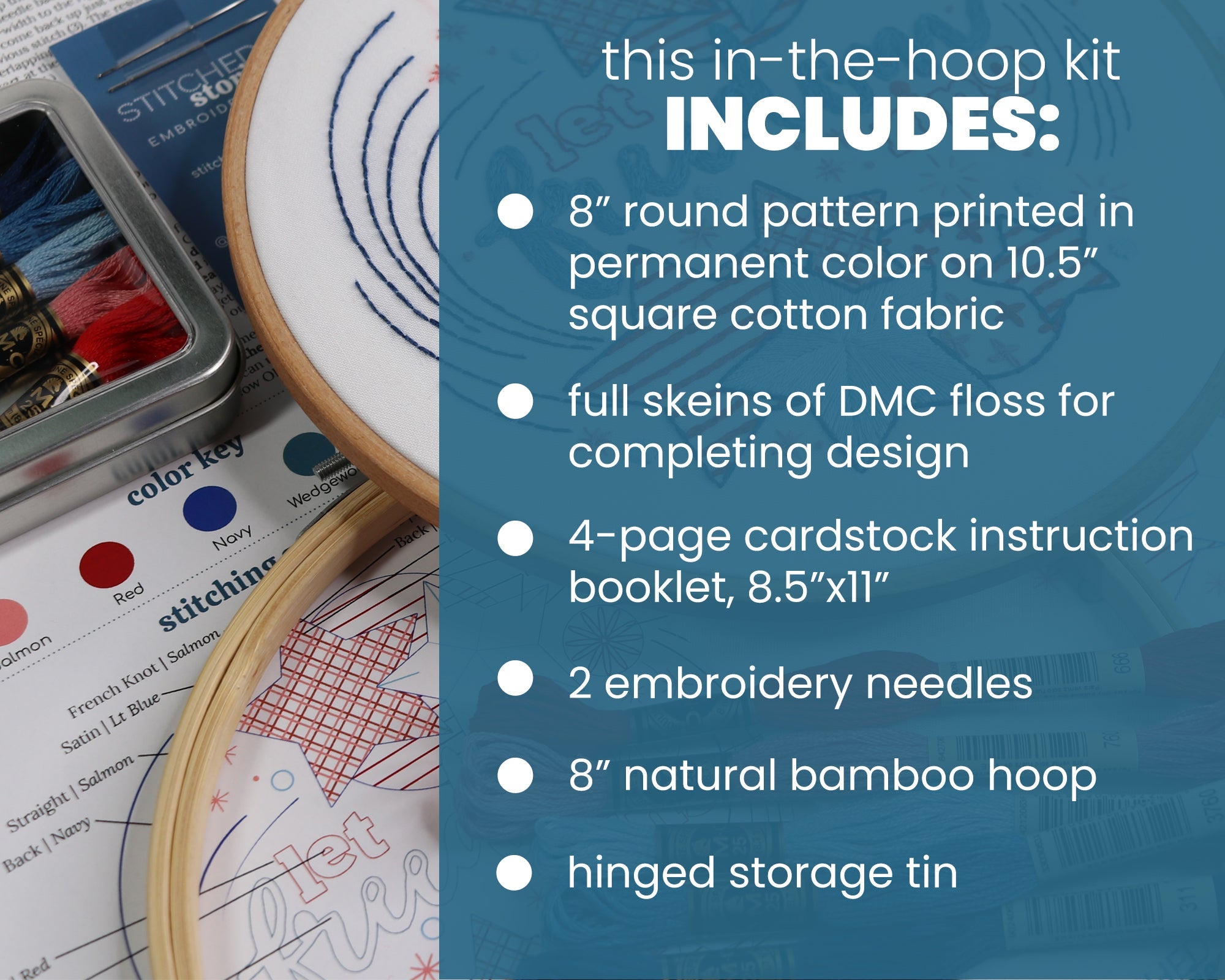 Let Freedom Ring Embroidery Kit - Stitched Stories