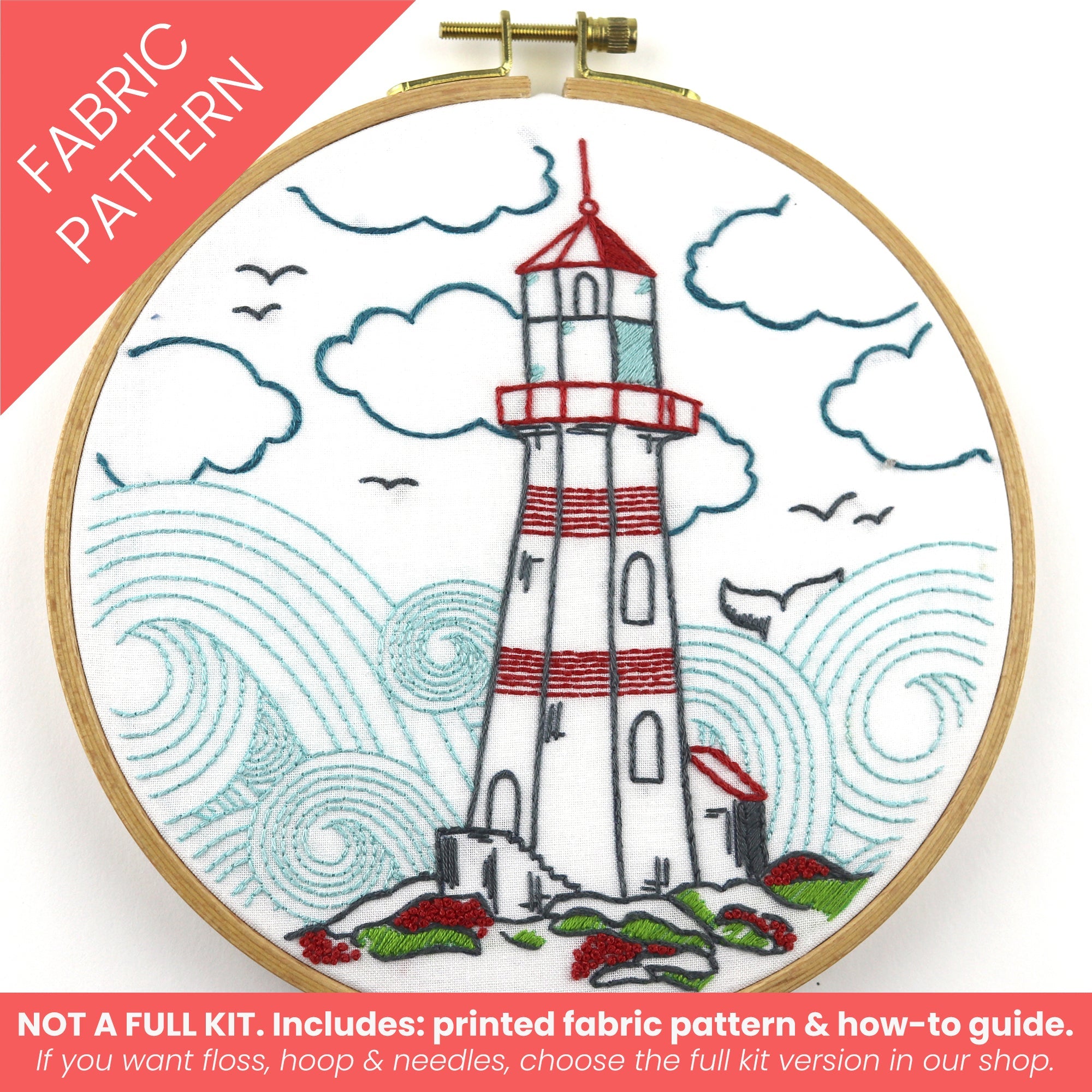 Lighthouse Printed Fabric Pattern - Stitched Stories