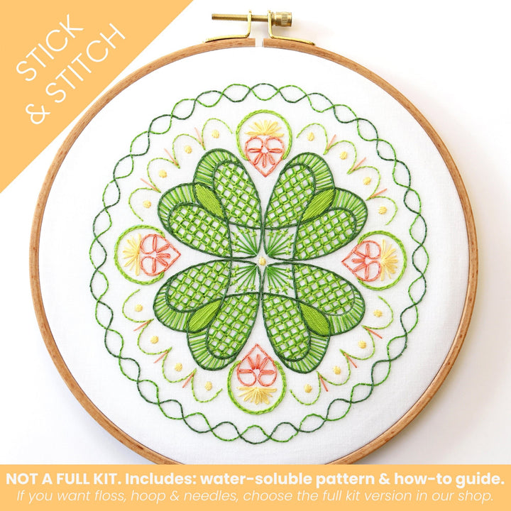 Lucky Circle Stick & Stitch Water - Soluble Pattern - Stitched Stories