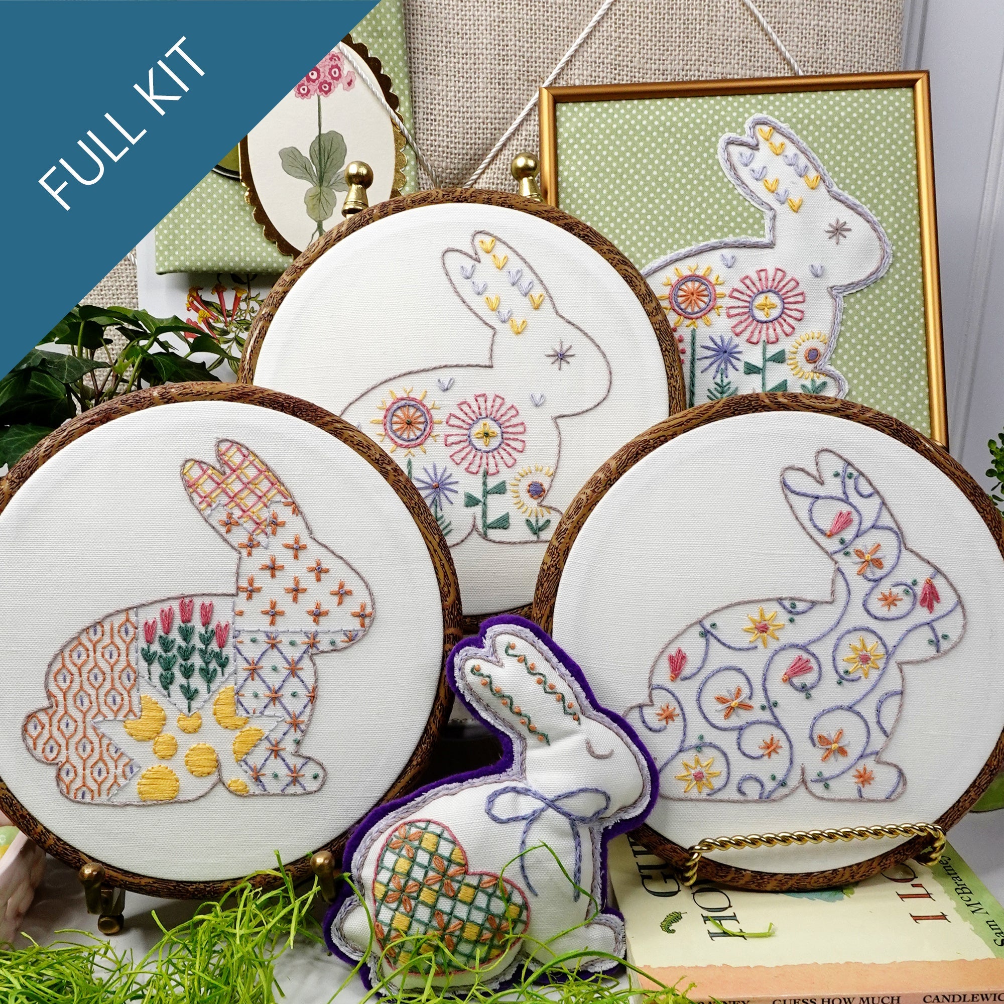 Meadow Hares Embroidery Kit - Stitched Stories
