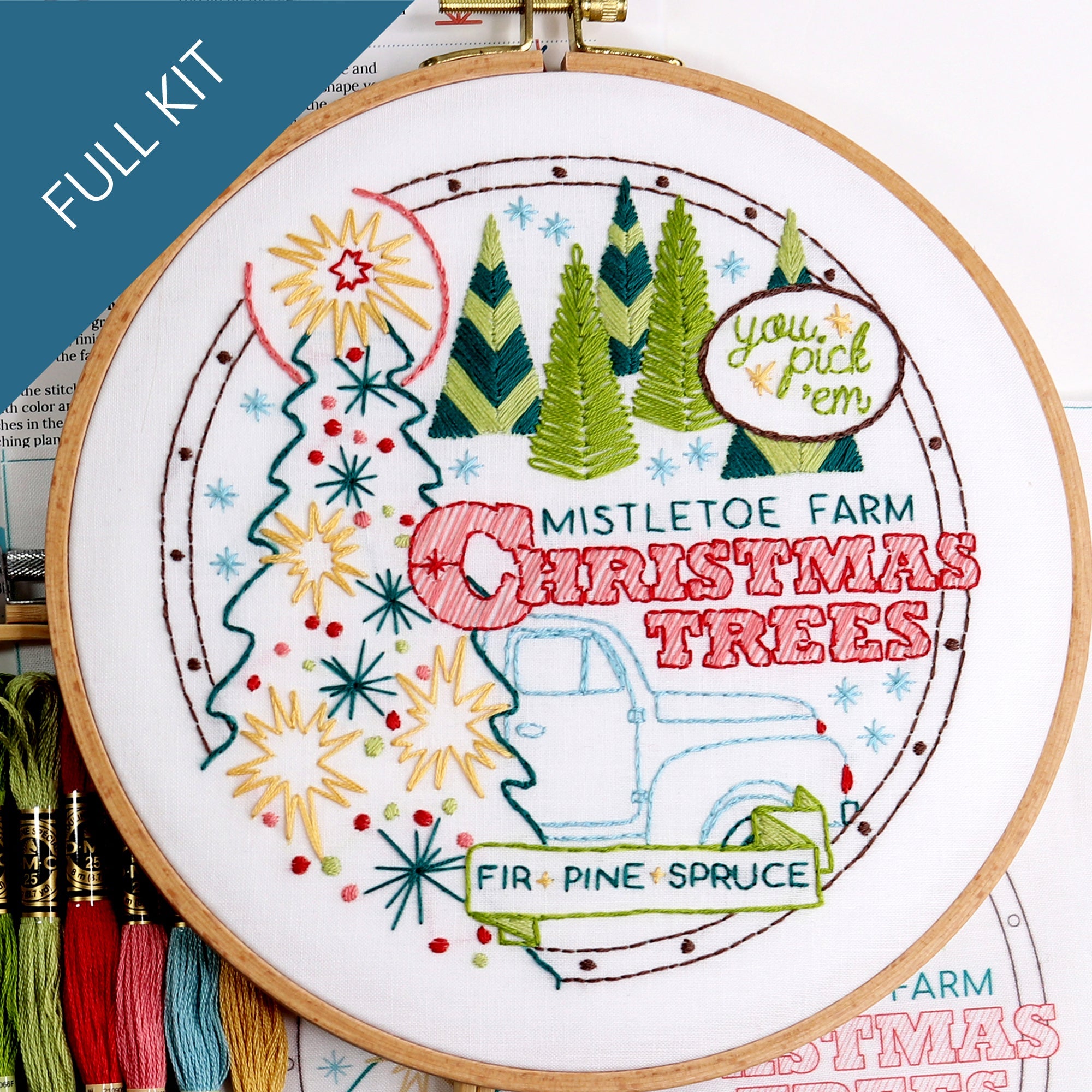 Mistletoe Farm Embroidery Kit - Stitched Stories
