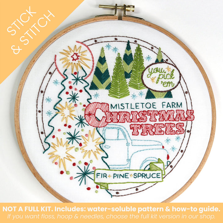 Mistletoe Farm Stick & Stitch Water - Soluble Pattern - Stitched Stories