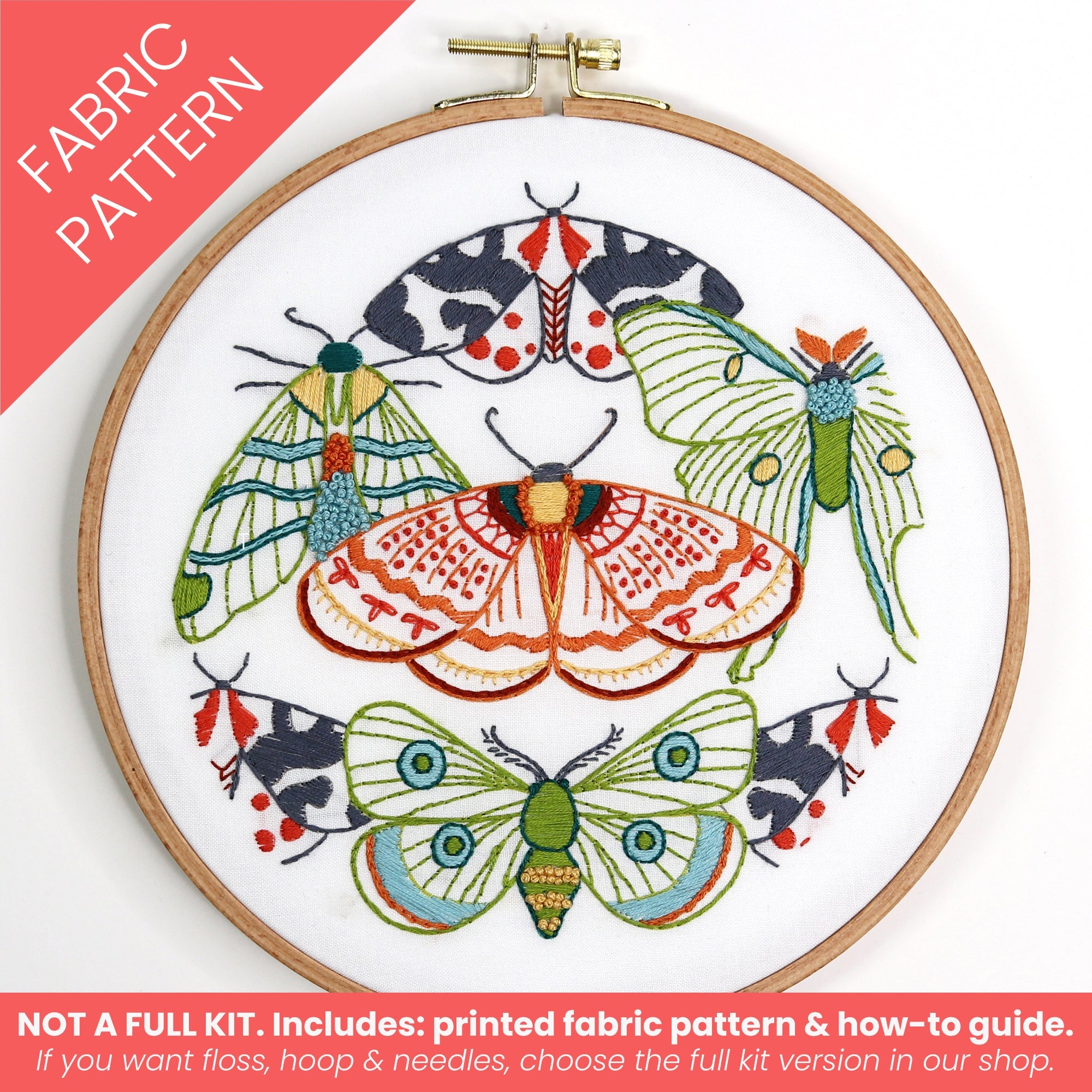 Moths Printed Fabric Pattern - Stitched Stories