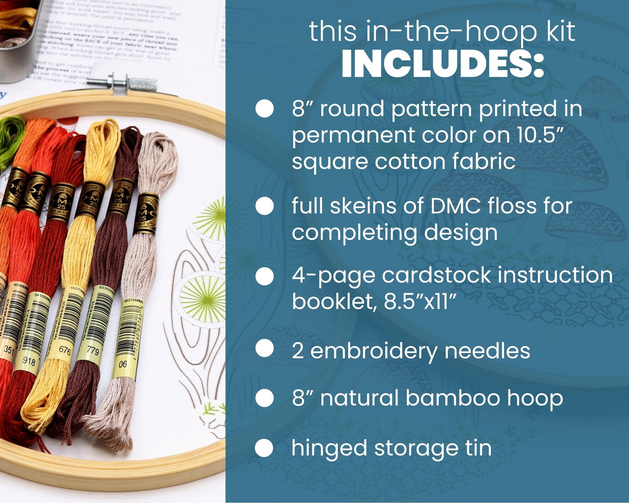 Mushrooms Embroidery Kit - Stitched Stories