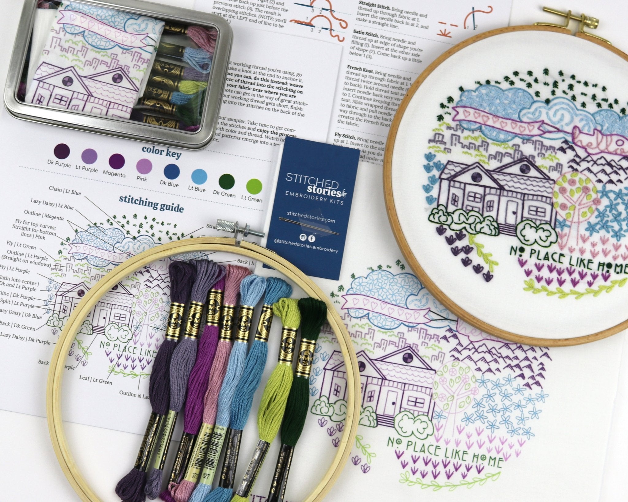 No Place Like Home Embroidery Kit - Stitched Stories