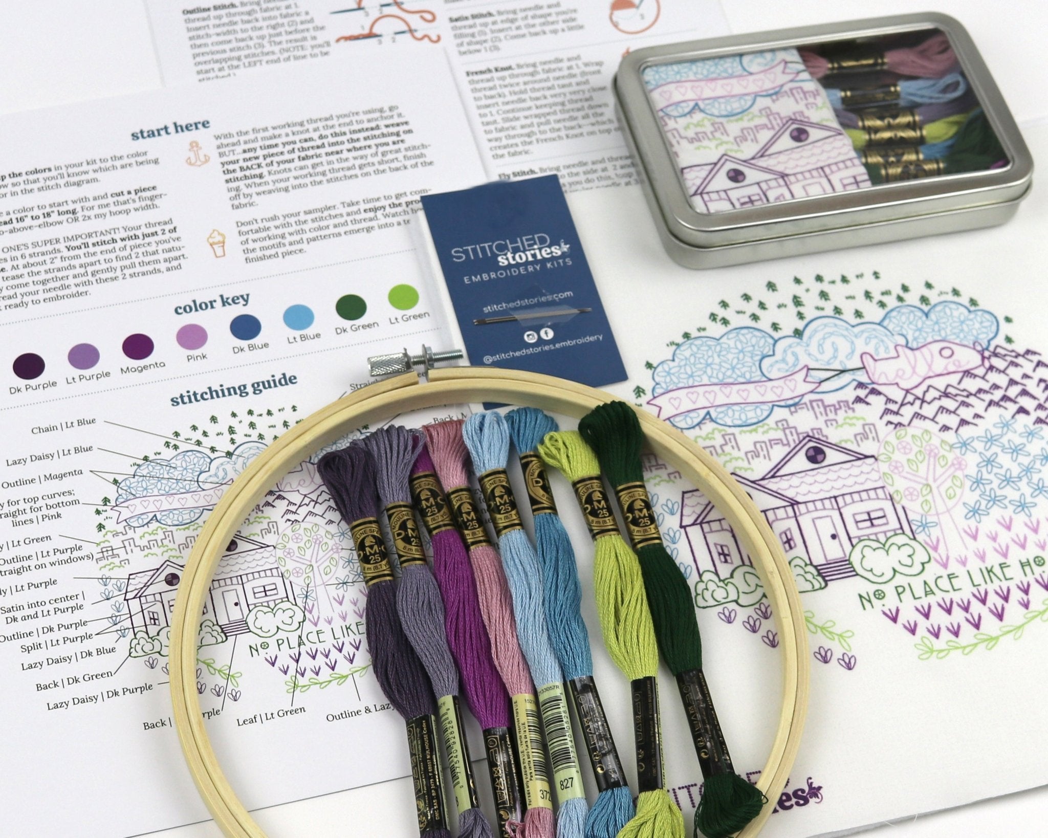 No Place Like Home Embroidery Kit - Stitched Stories