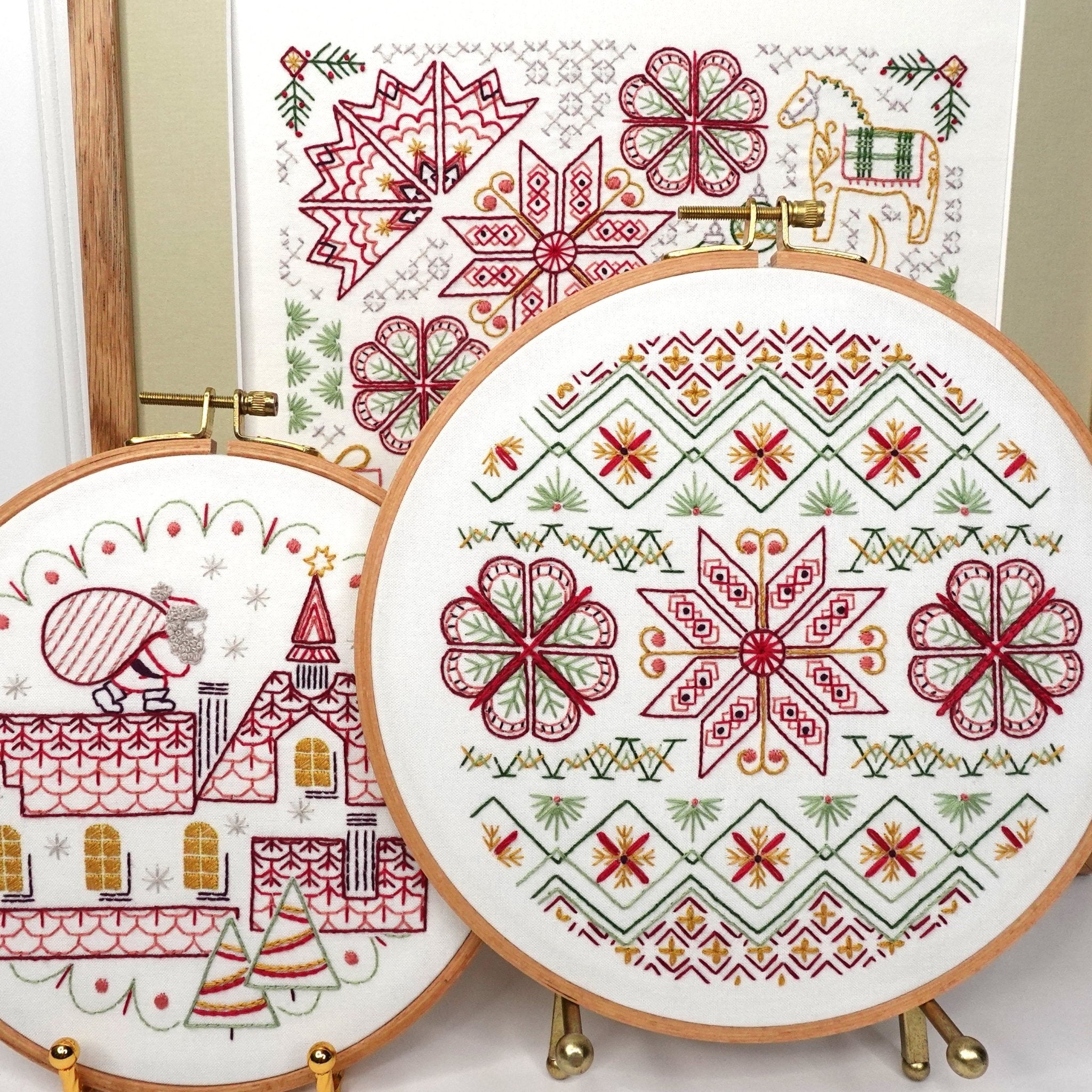 Nordic Noel Printed Fabric Embroidery Pattern - Stitched Stories