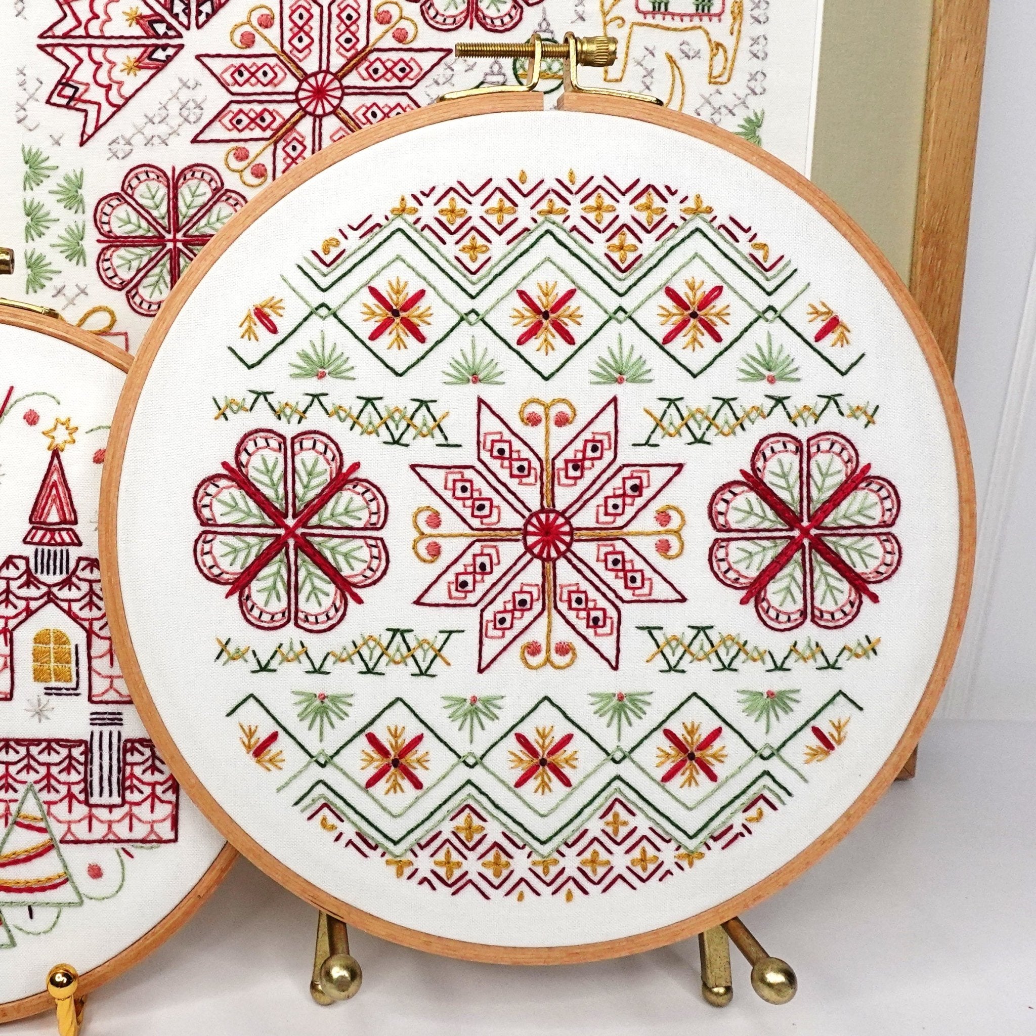Nordic Noel Printed Fabric Embroidery Pattern - Stitched Stories
