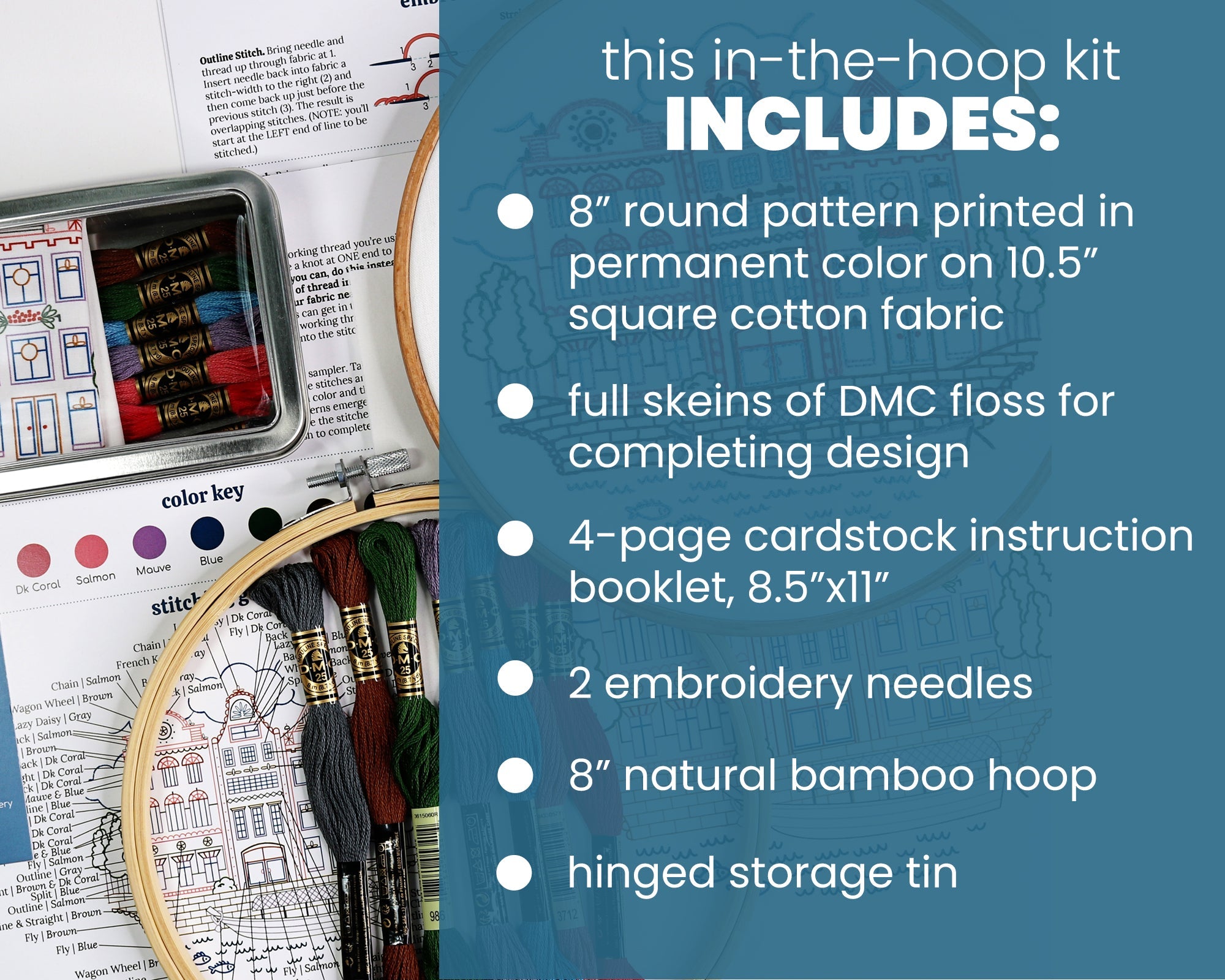 On The Canal Embroidery Kit - Stitched Stories