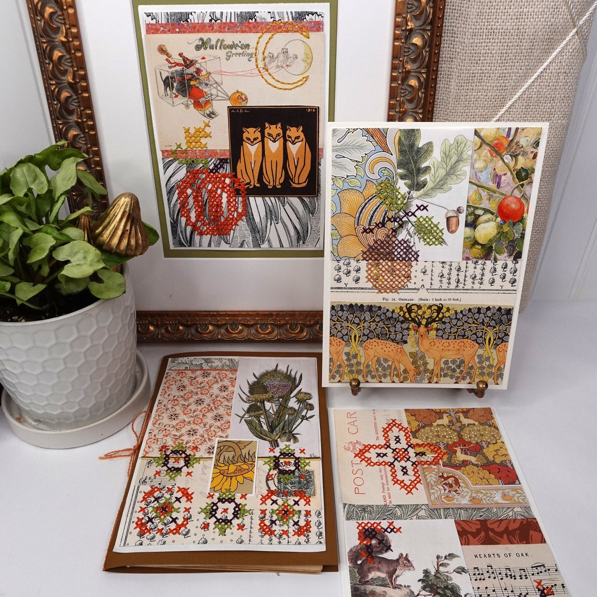 Paper Embroidery: Fall Collage & Piercing Patterns - Stitched Stories