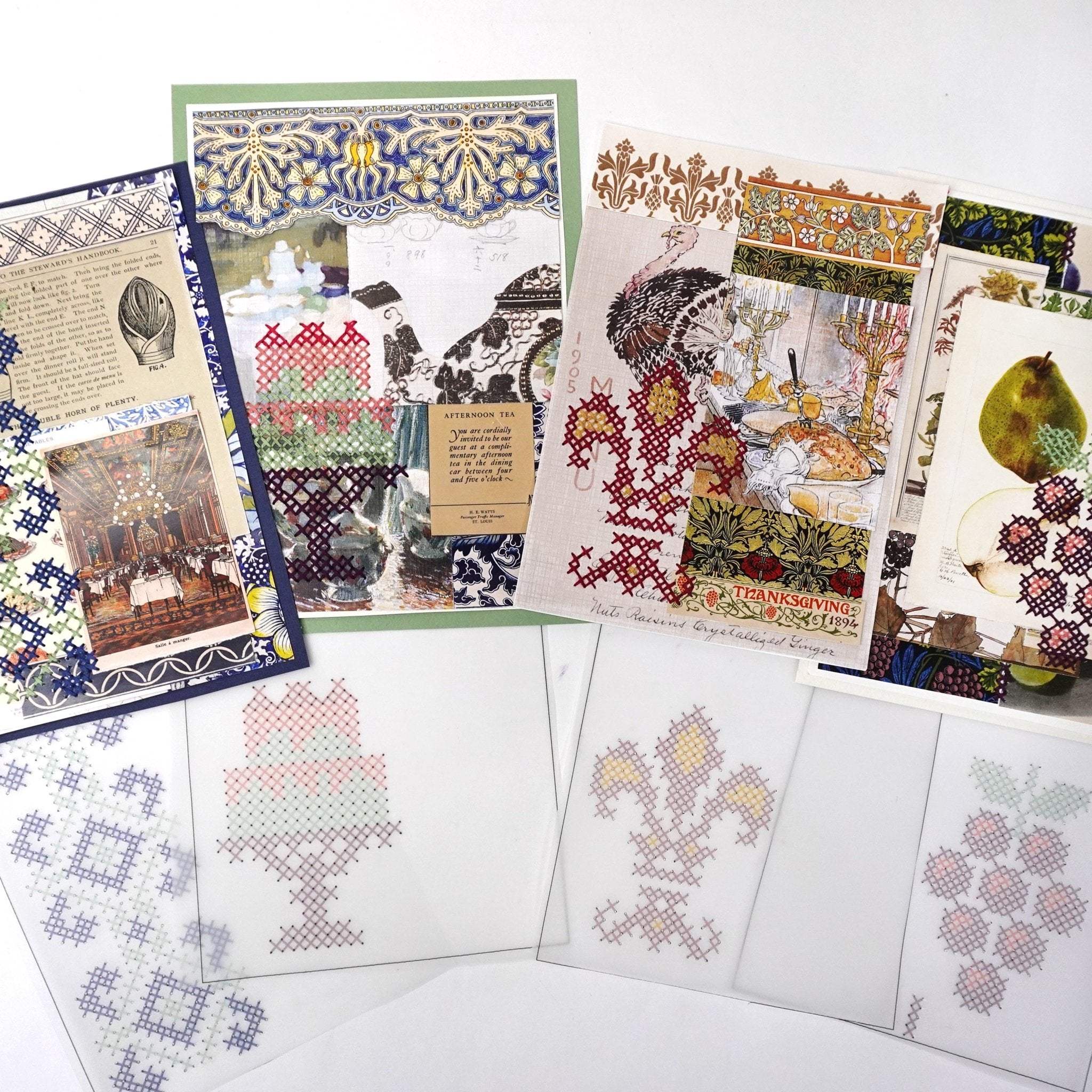 Paper Embroidery: Gather Collage & Piercing Patterns - Stitched Stories