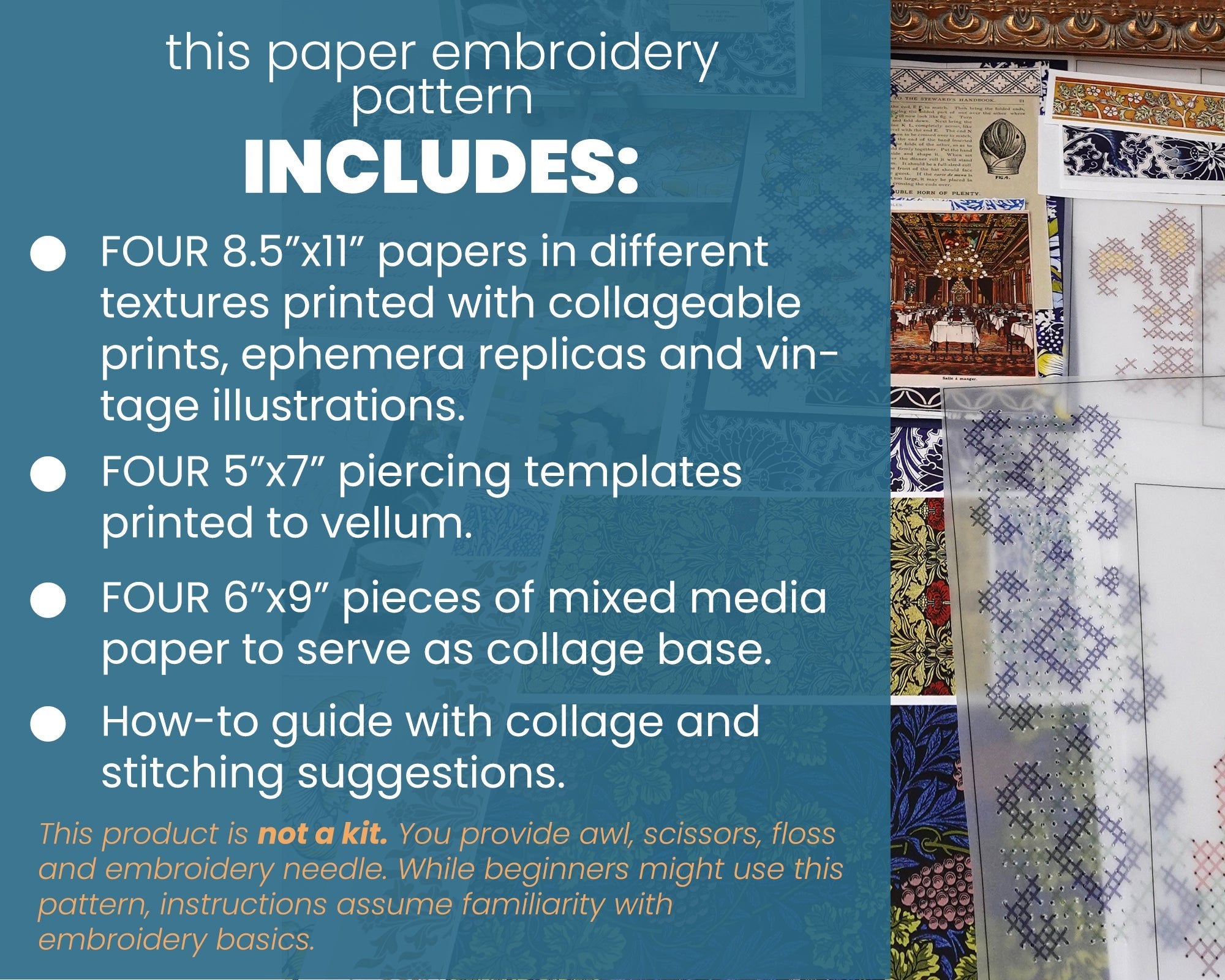 Paper Embroidery: Gather Collage & Piercing Patterns - Stitched Stories
