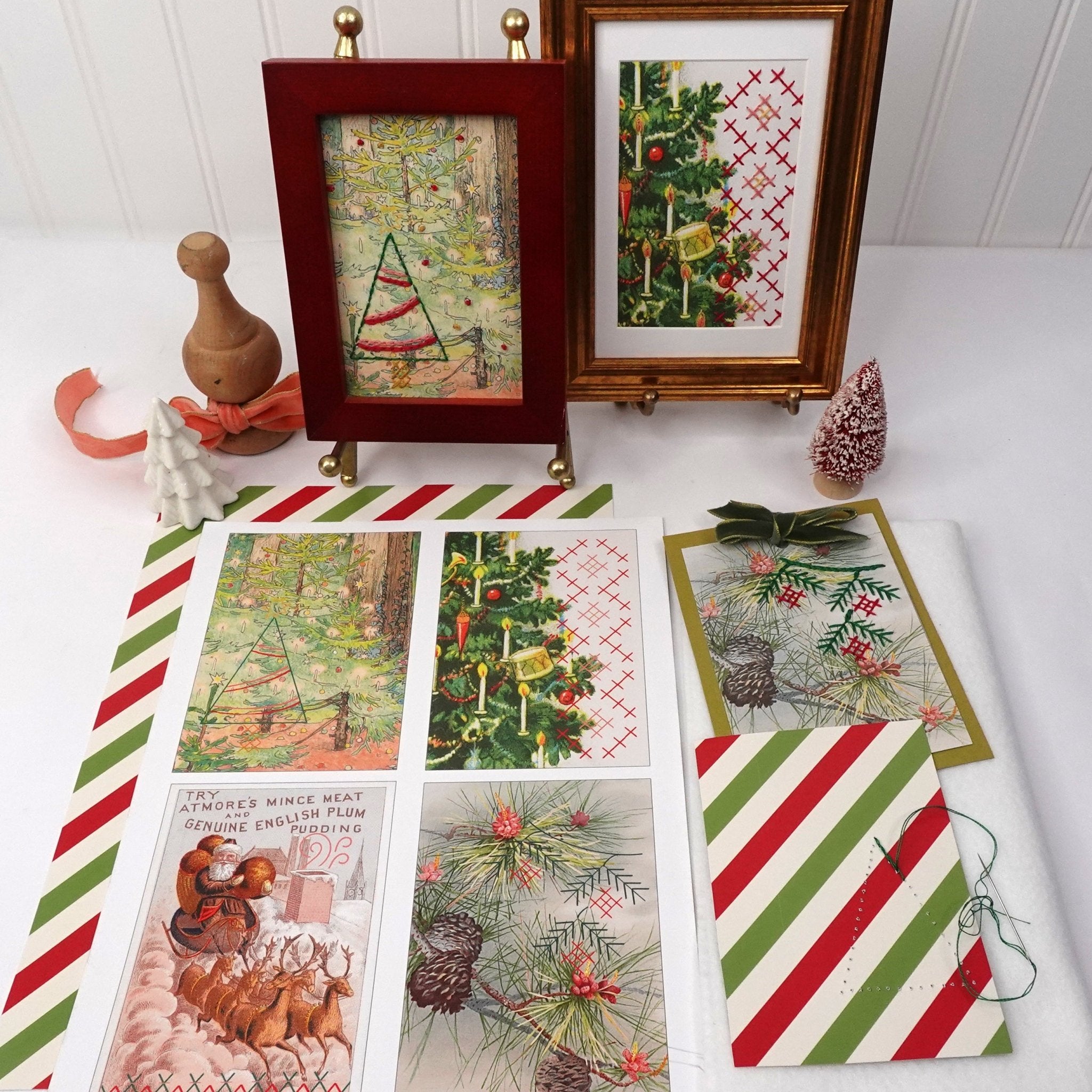 Paper Embroidery: Holiday Card Pattern Set - Stitched Stories