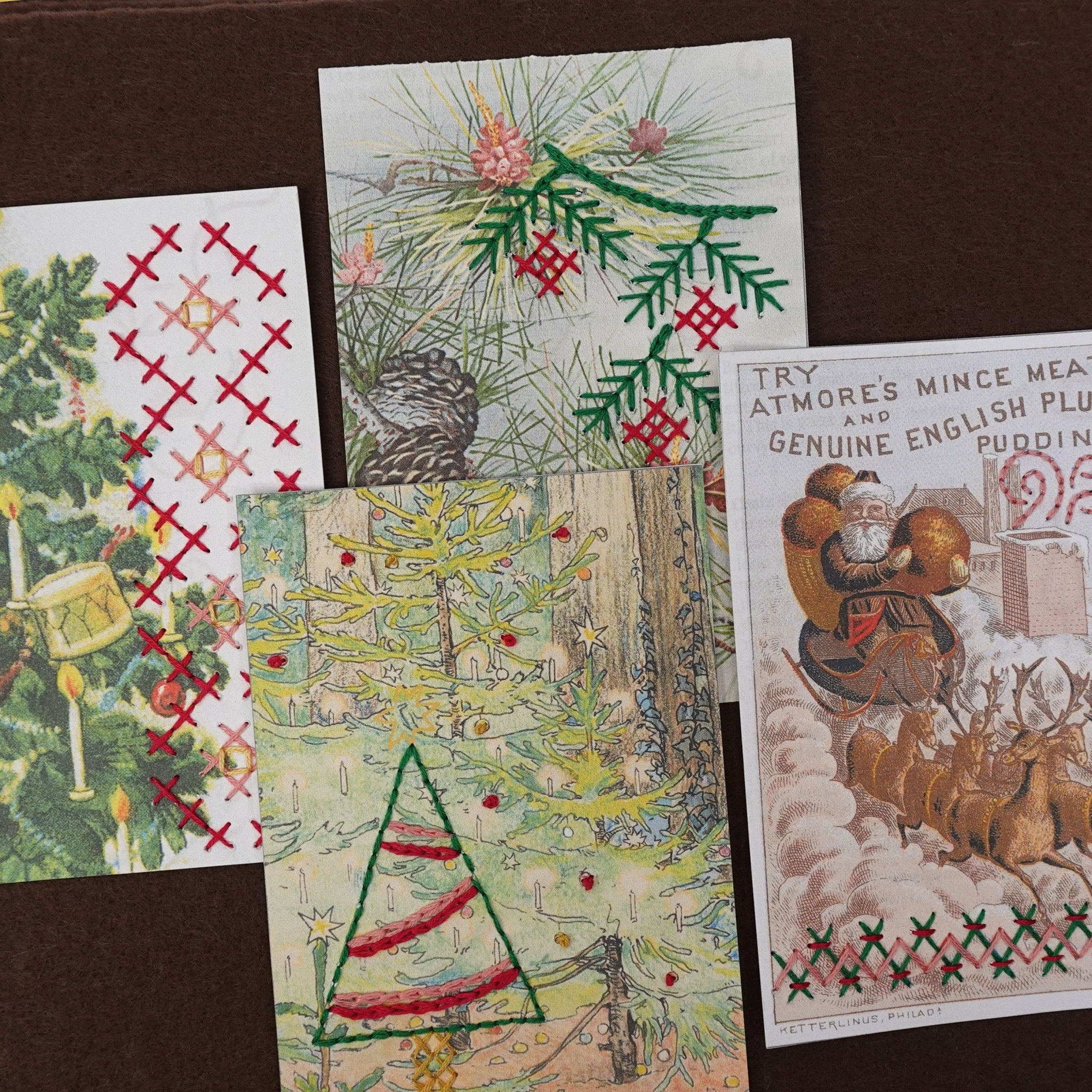 Paper Embroidery: Holiday Card Pattern Set - Stitched Stories