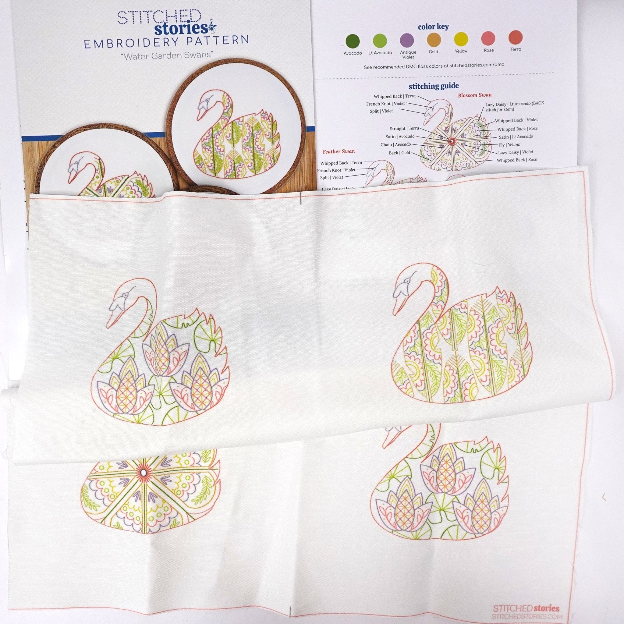 Pasture and Pond Little Frameables Embroidery Pattern Bundle of 3 - Stitched Stories
