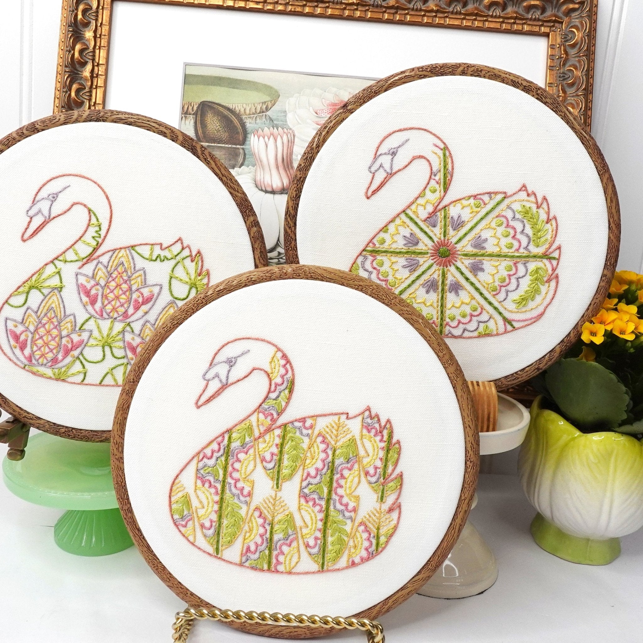 Pasture and Pond Little Frameables Embroidery Pattern Bundle of 3 - Stitched Stories